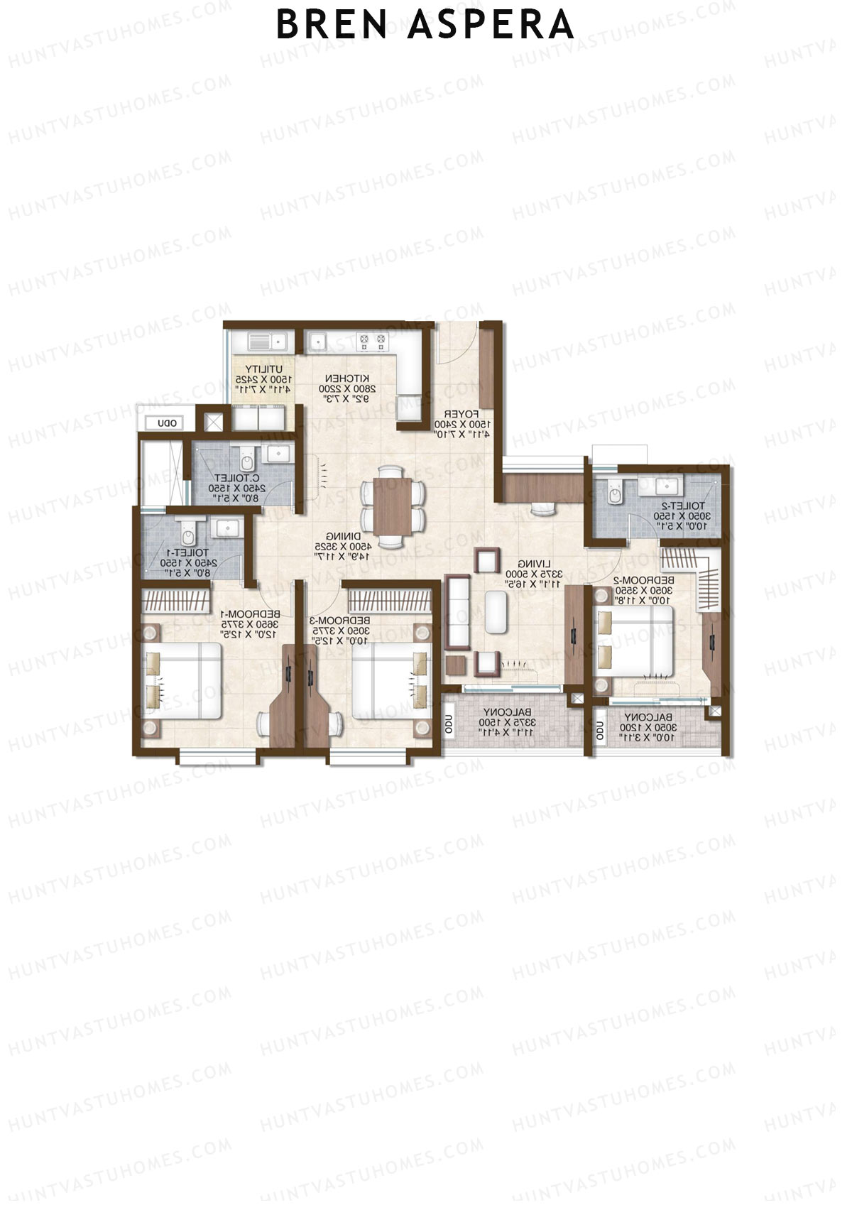 Bren Aspera Wing A Unit 5 (Type 4) Floor Plan