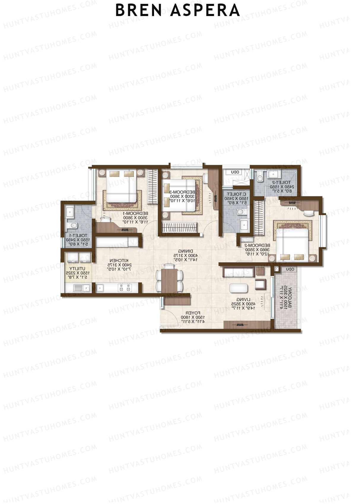 Bren Aspera Wing A Unit 8 (Type 1) Floor Plan