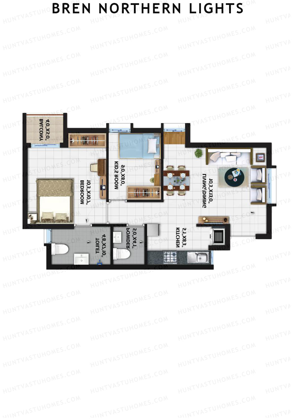 Bren Northern Lights Block 3 Unit 3 (Type 6B) Floor Plan