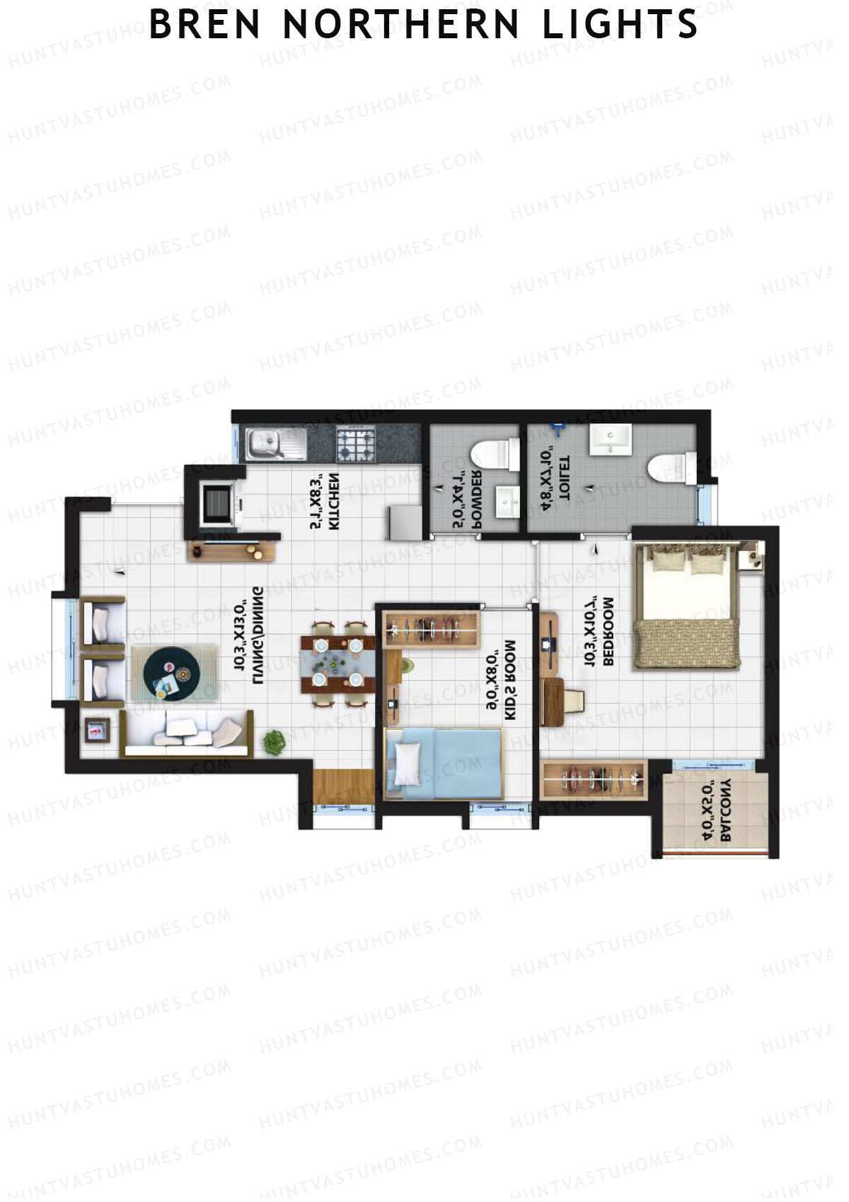 Bren Northern Lights Block 3 Unit 7 (Type 6B) Floor Plan