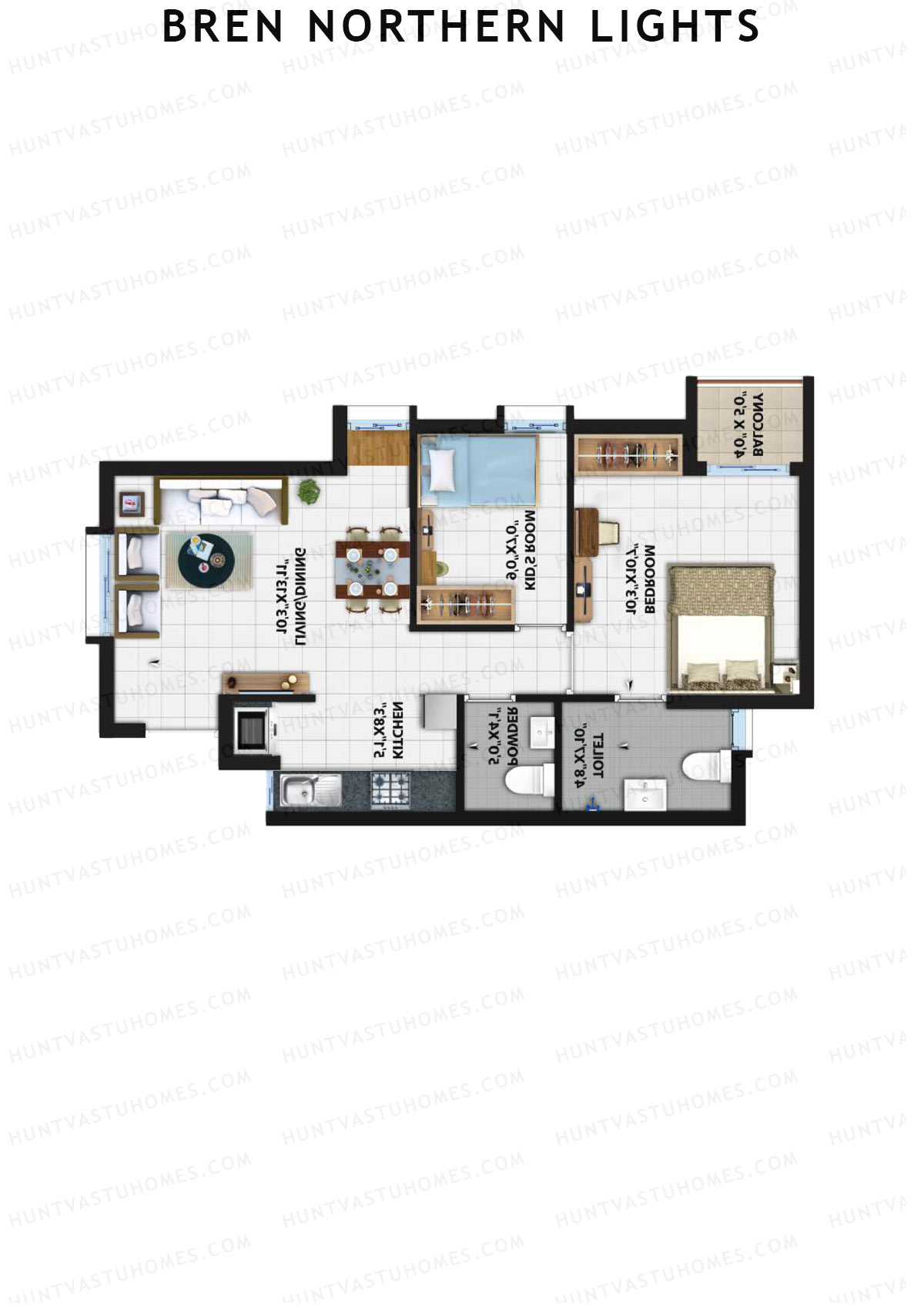 Bren Northern Lights Block 6 Unit 6 (Type 6A) Floor Plan