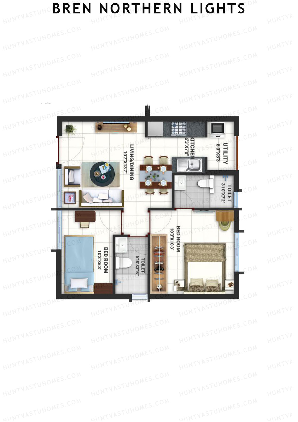 Bren Northern Lights Block 7 Unit 1 (Type 3) Floor Plan