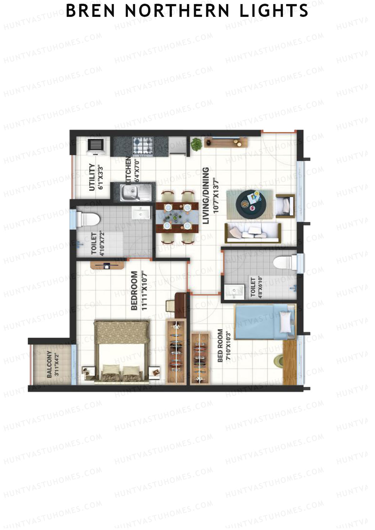 Bren Northern Lights Block 8 Unit 1 (Type 7) Floor Plan