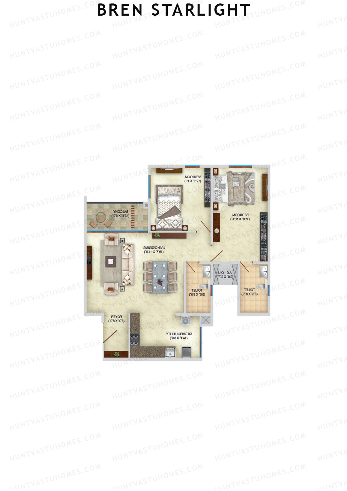 Bren Starlight Wing A Unit 1 Floor Plan