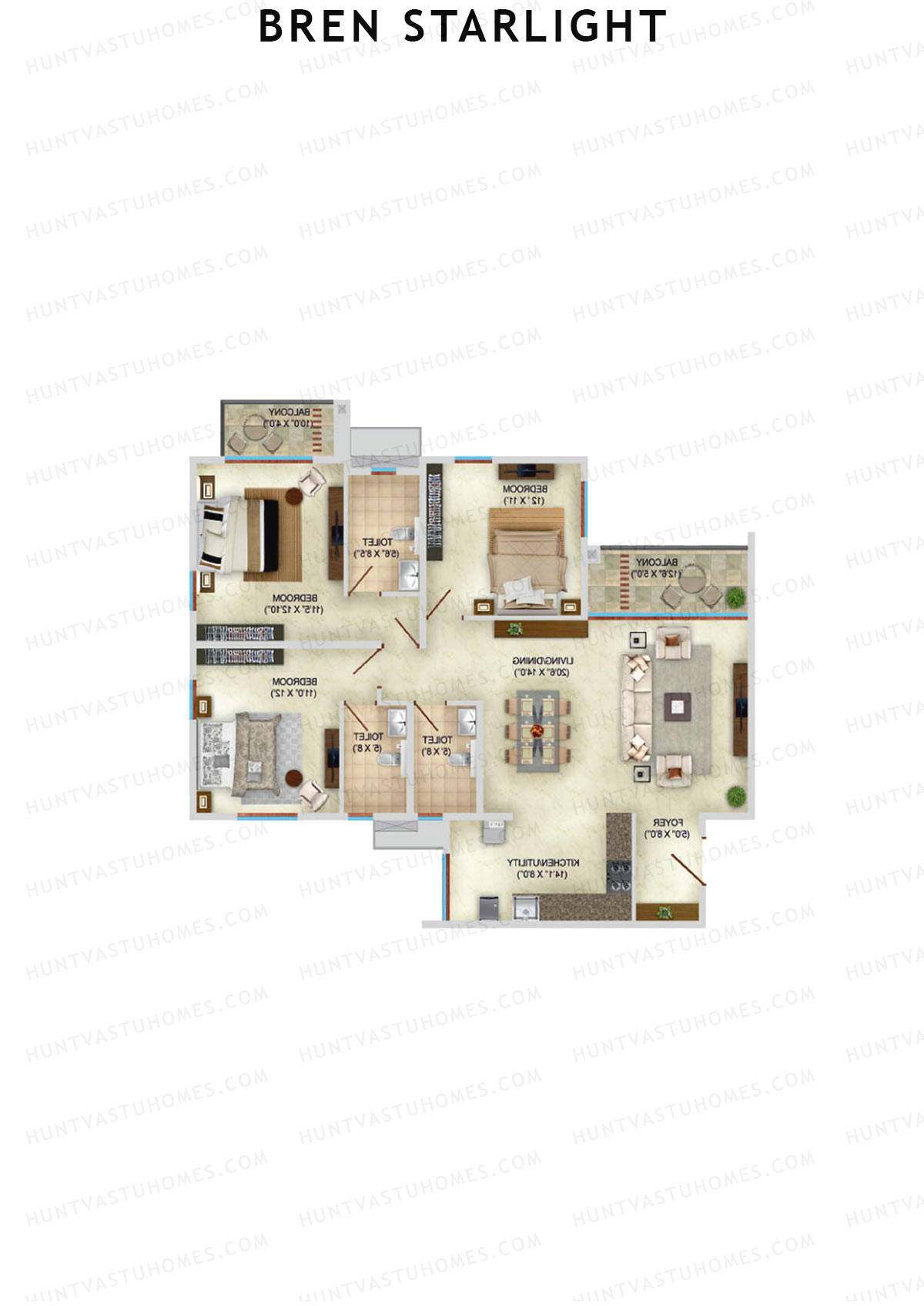 Bren Starlight Wing A Unit 2 (Type 2) Floor Plan