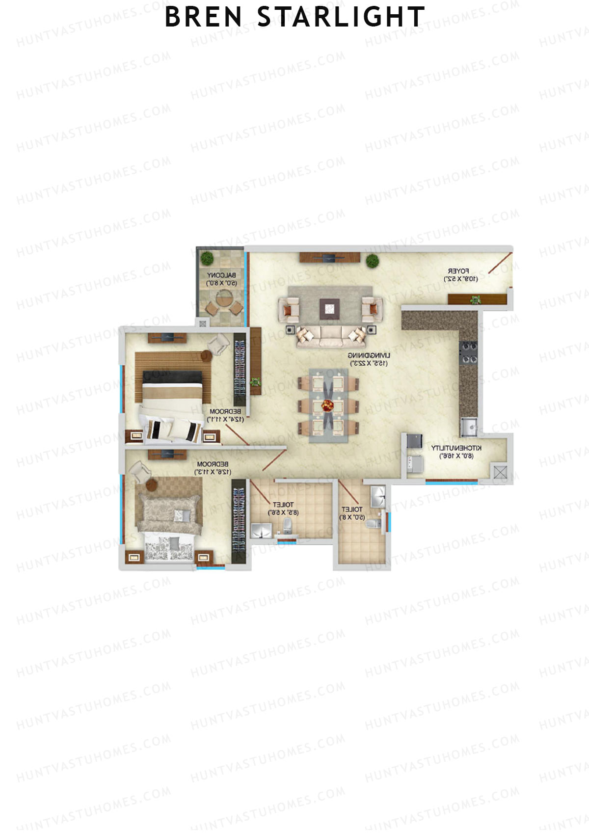 Bren Starlight Wing A Unit 3 (Type 2) Floor Plan