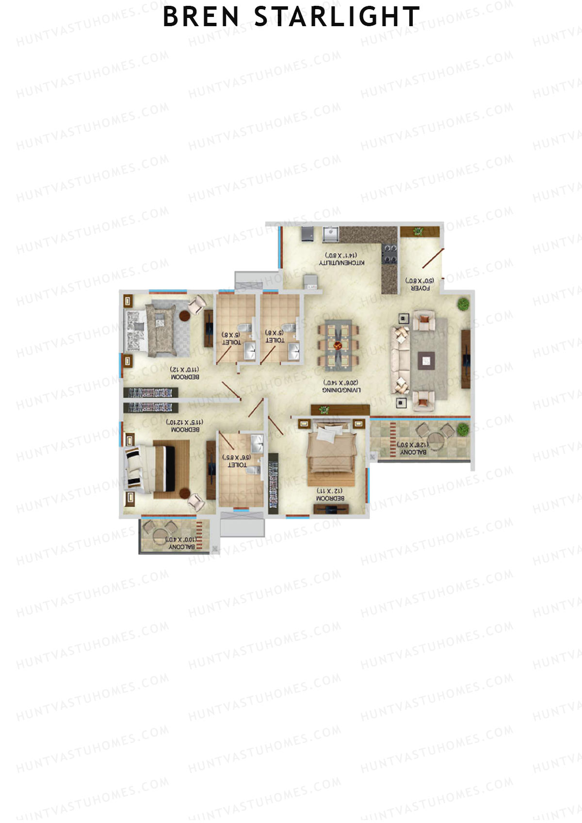 Bren Starlight Wing A Unit 4 (Type 2) Floor Plan
