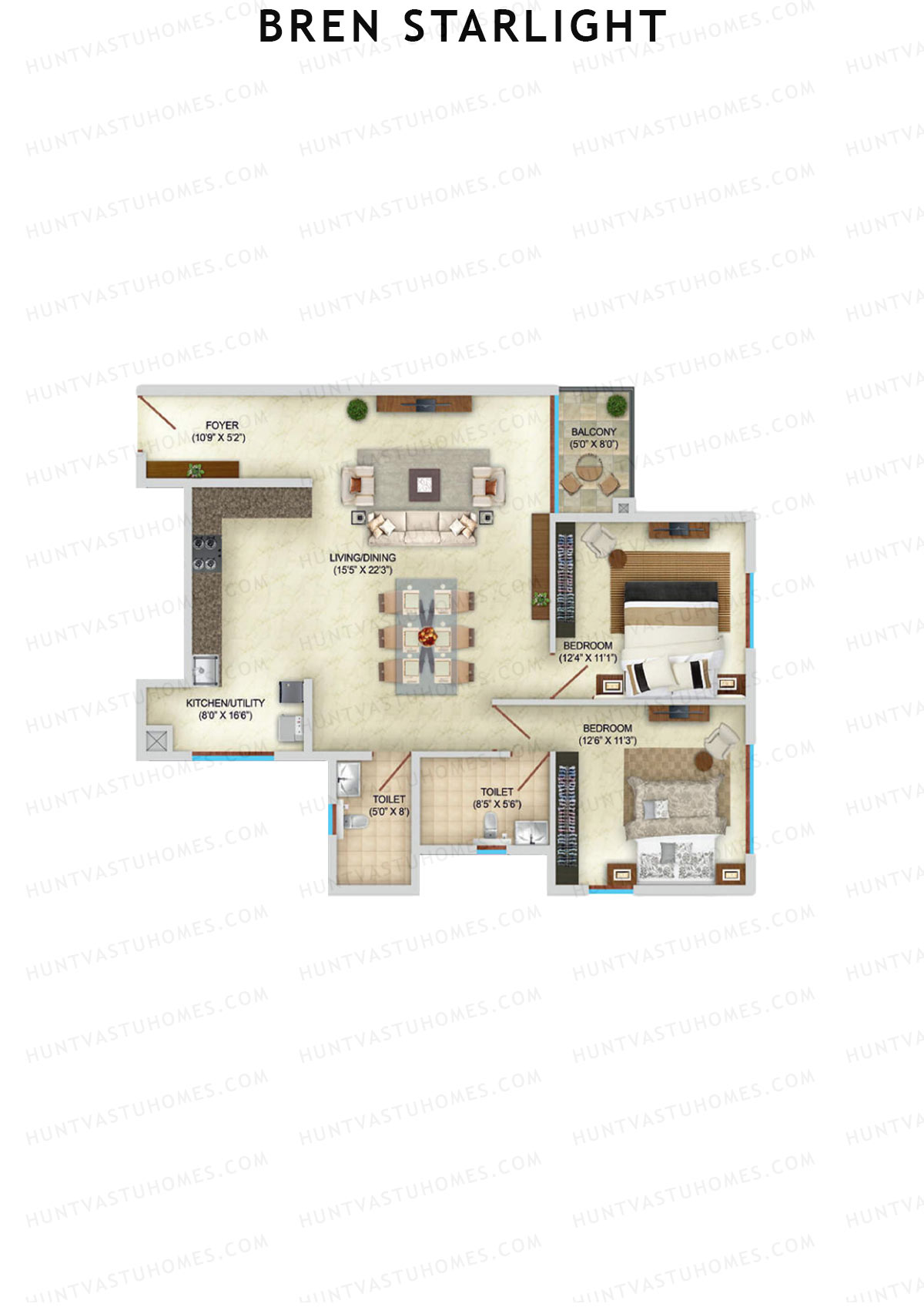 Bren Starlight Wing B Unit 3 (Type 2) Floor Plan
