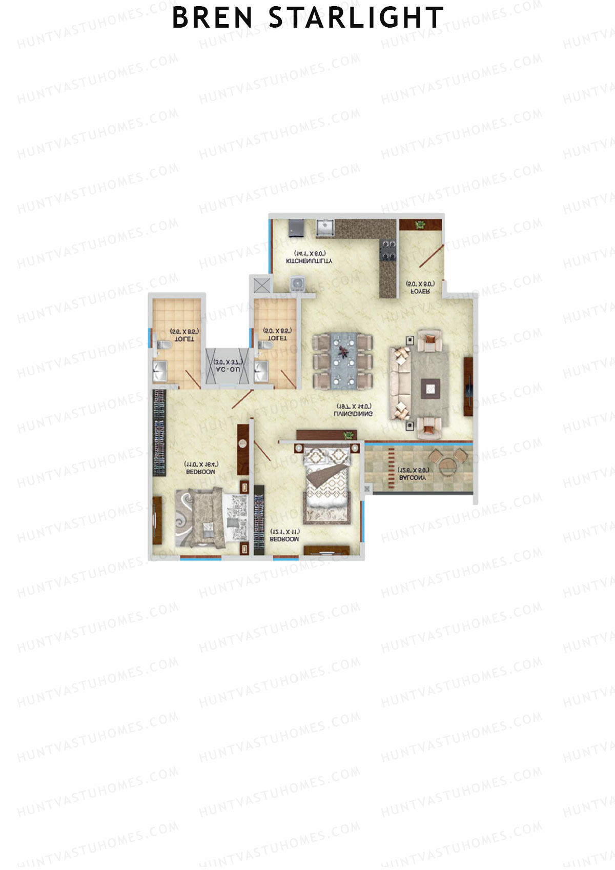 Bren Starlight Wing B Unit 5 Floor Plan