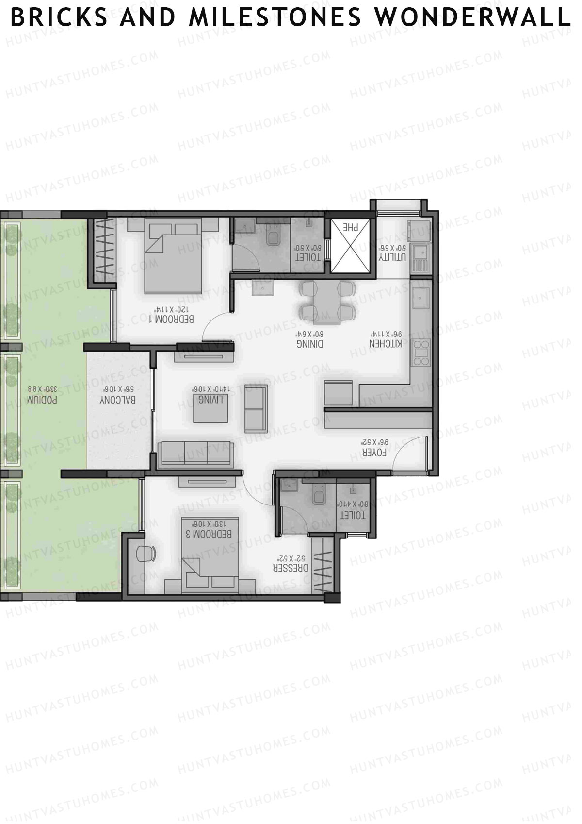Bricks and Milestones Wonderwall Wing A Unit 10 (Type 2) Floor Plan