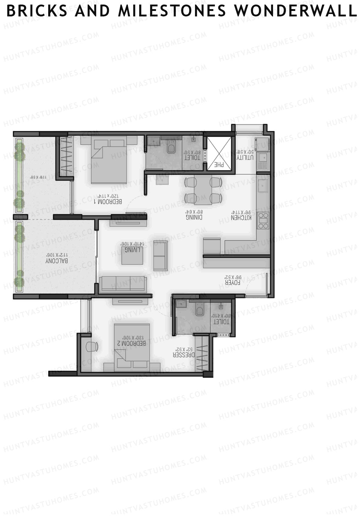 Bricks and Milestones Wonderwall Wing A Unit 10 (Type 2) Floor Plan