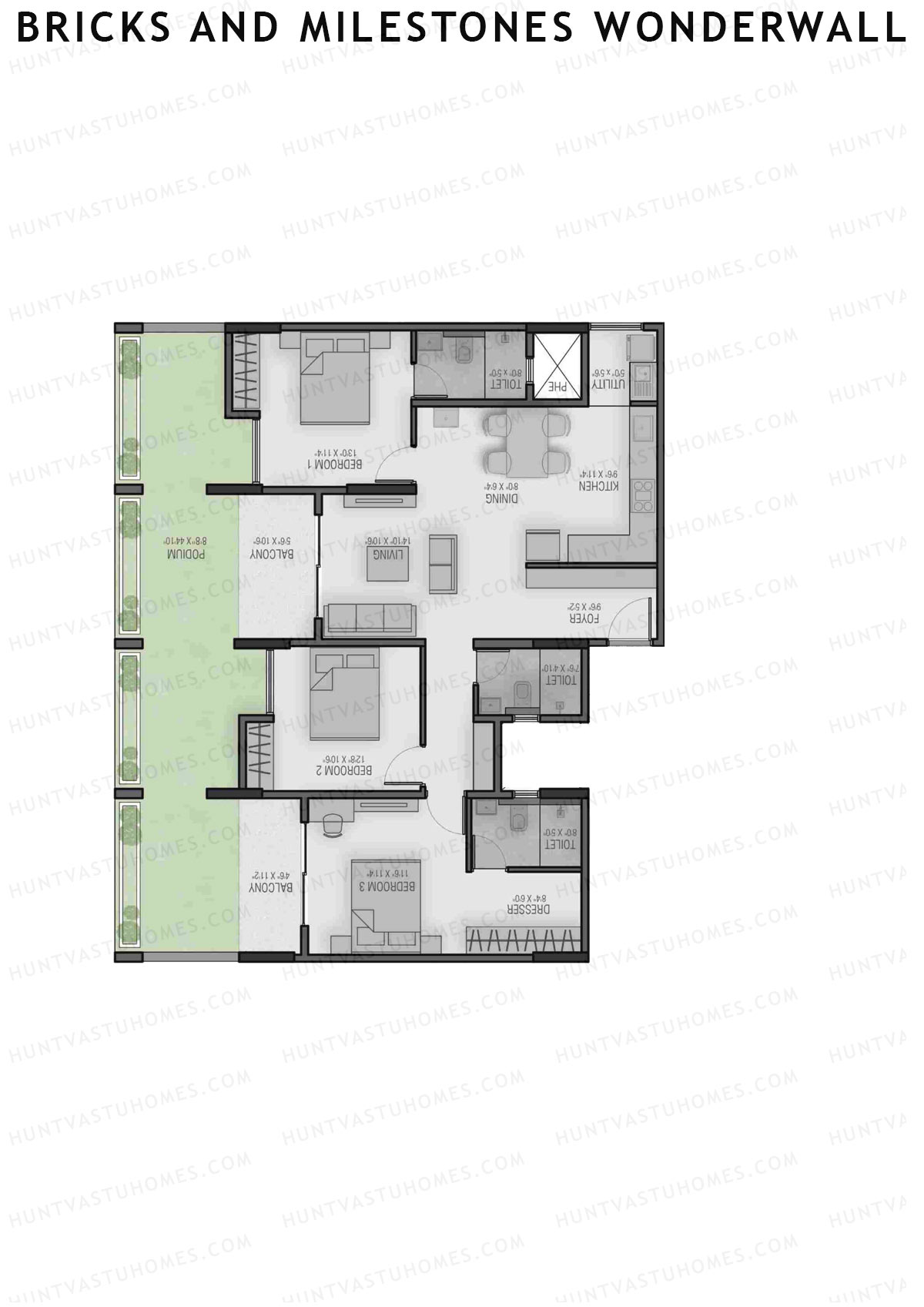 Bricks and Milestones Wonderwall Wing A Unit 11 (Type 2) Floor Plan