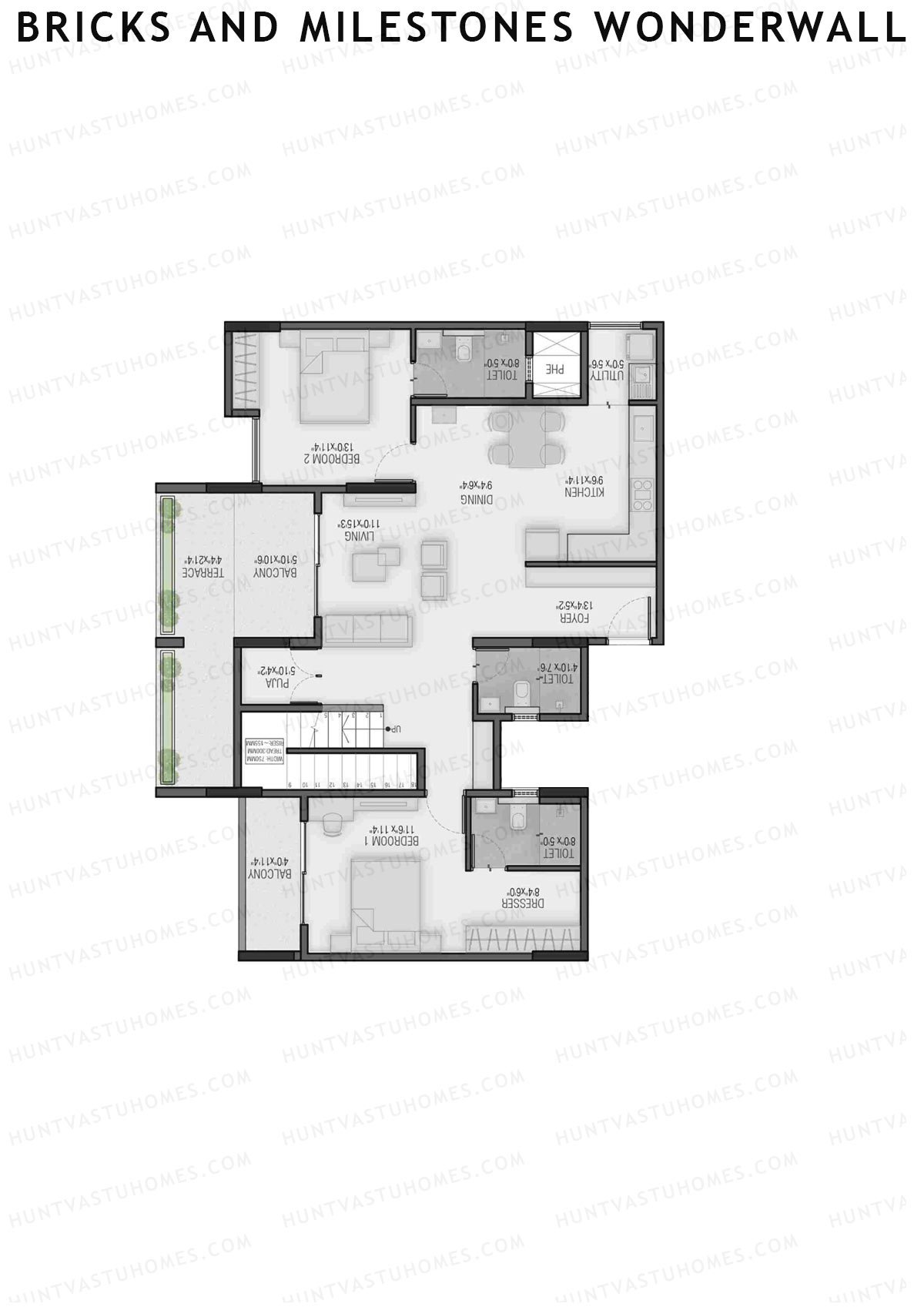 Bricks and Milestones Wonderwall Wing A Unit 11 Type PH LW(Penthouse) Floor Plan