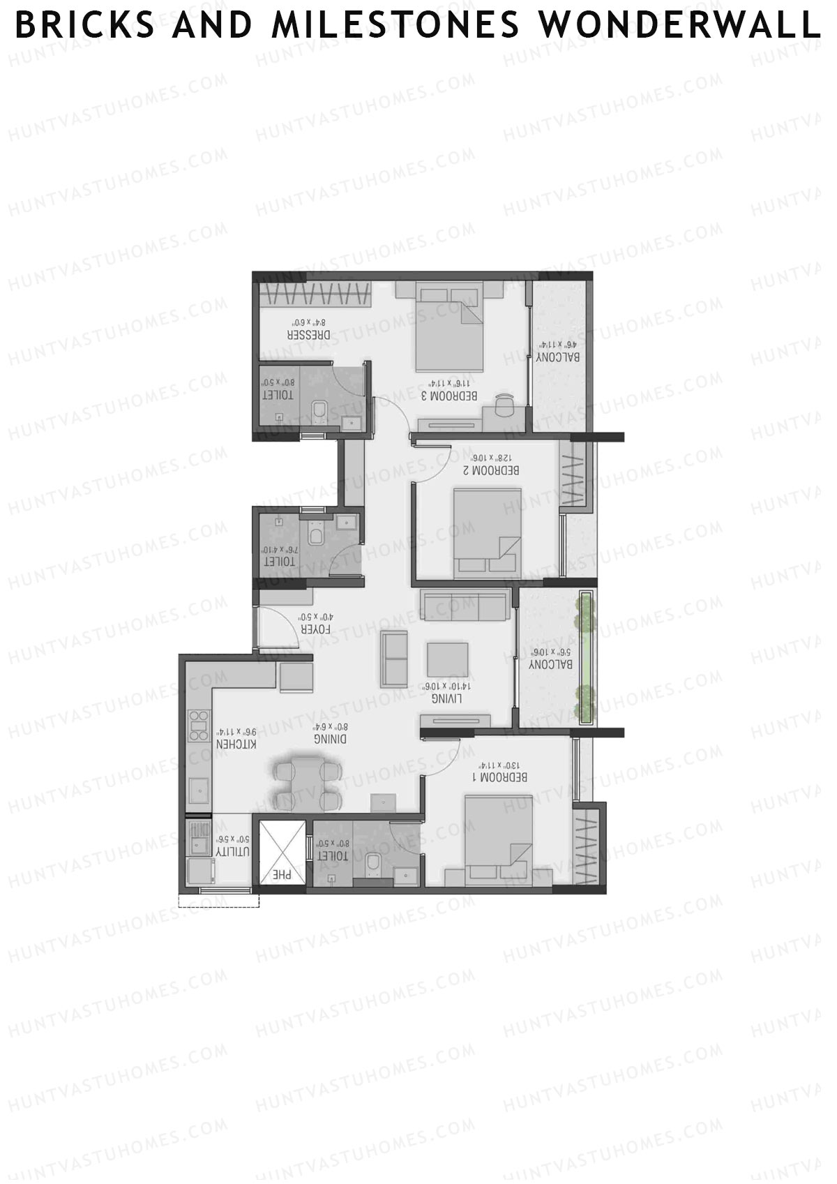 Bricks and Milestones Wonderwall Wing A Unit 1 (Type 1) Floor Plan
