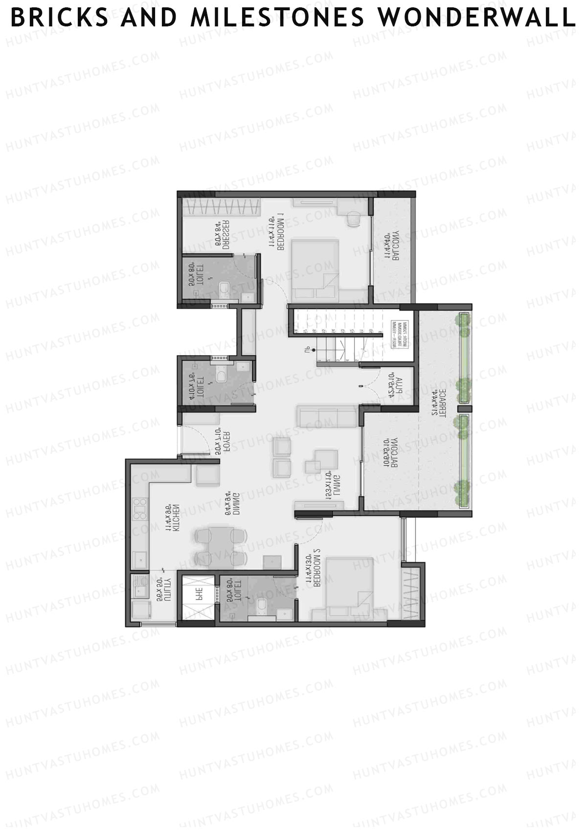 Bricks and Milestones Wonderwall Wing A Unit 1 Type PH LW(Penthouse) Floor Plan