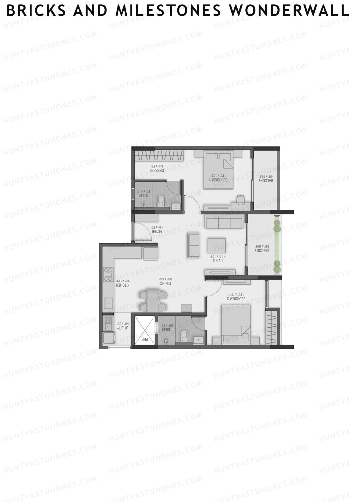 Bricks and Milestones Wonderwall Wing A Unit 2 (Type 3) Floor Plan