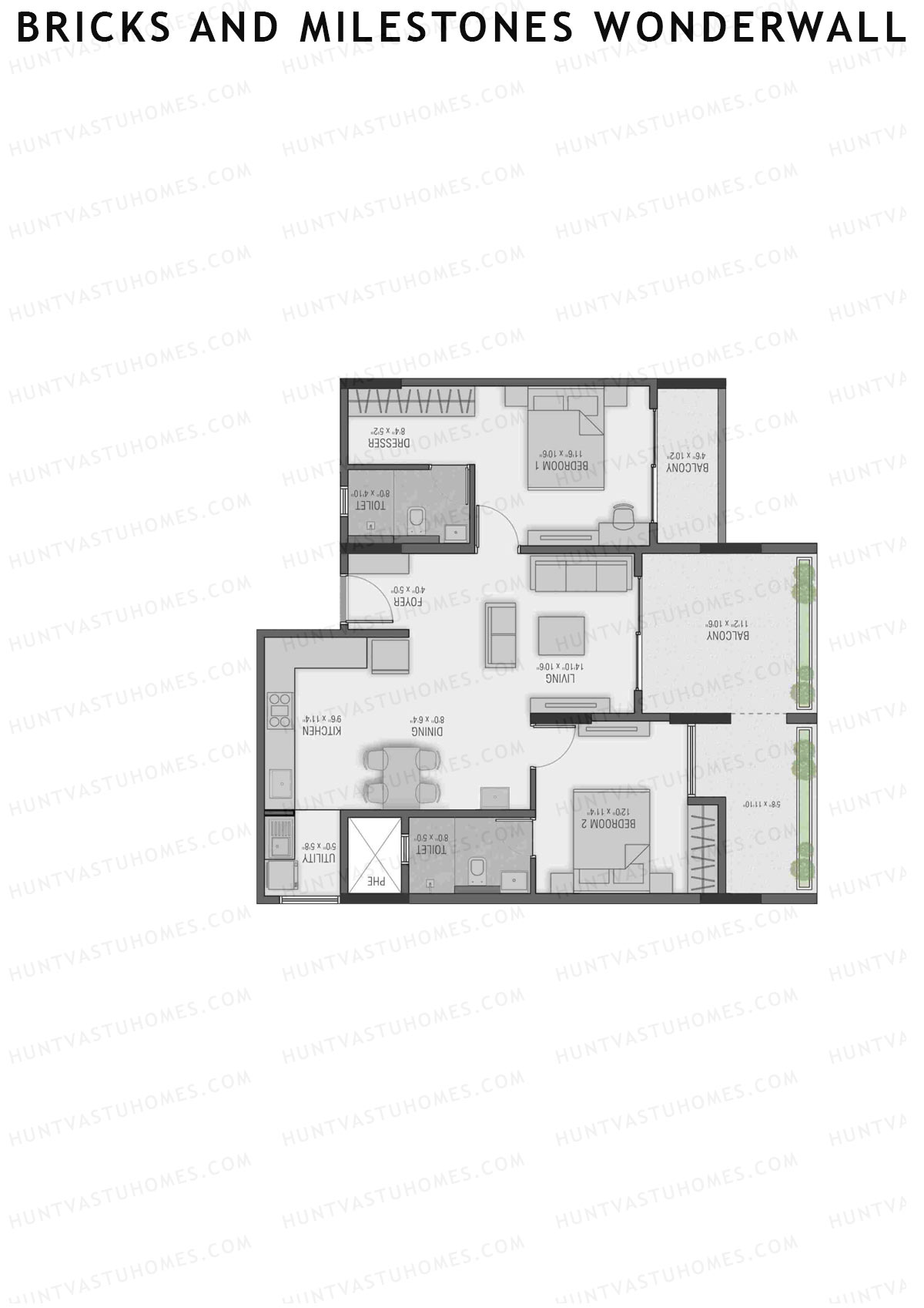 Bricks and Milestones Wonderwall Wing A Unit 2 (Type 3) Floor Plan