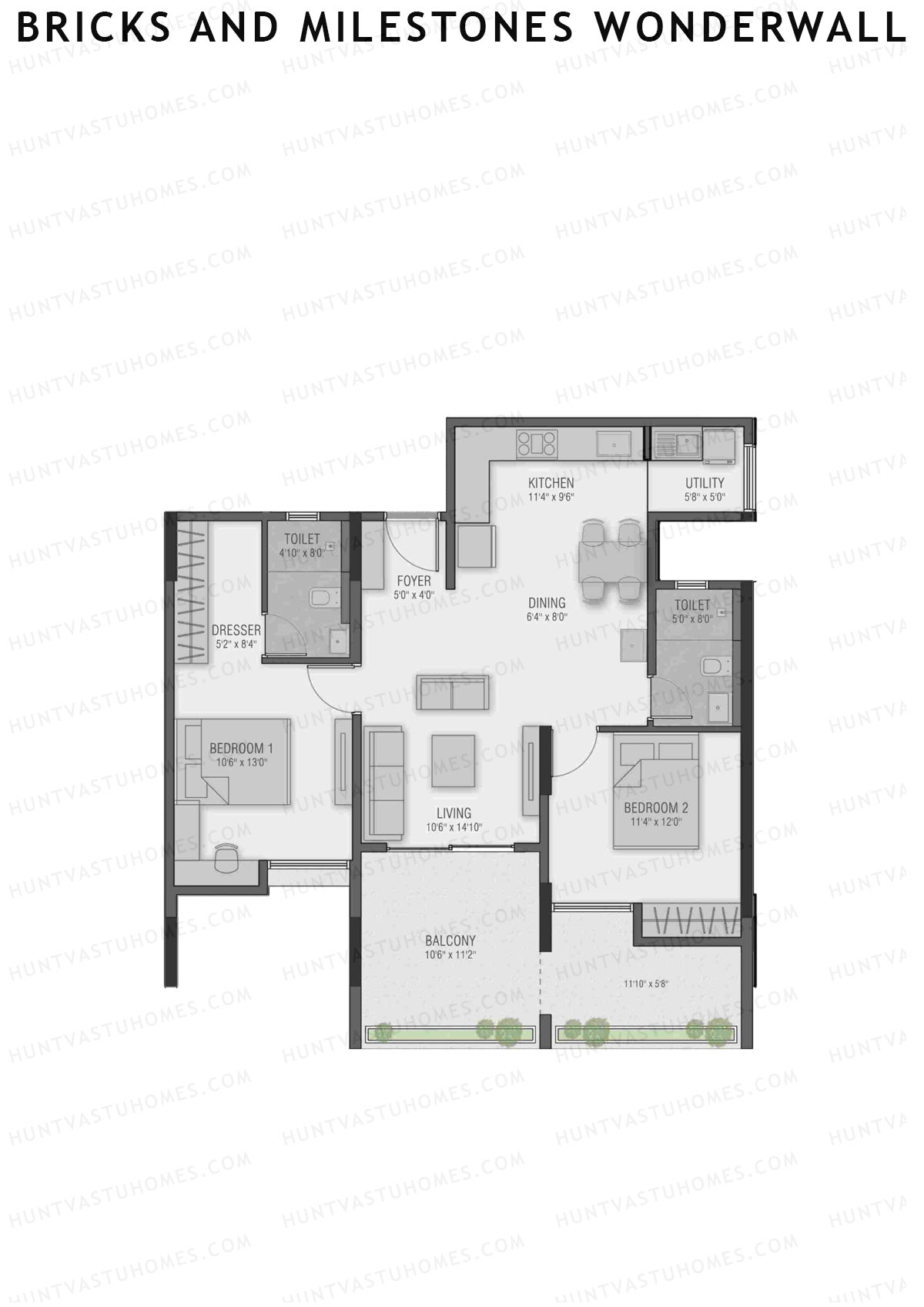 Bricks and Milestones Wonderwall Wing A Unit 4 (Type 1) Floor Plan