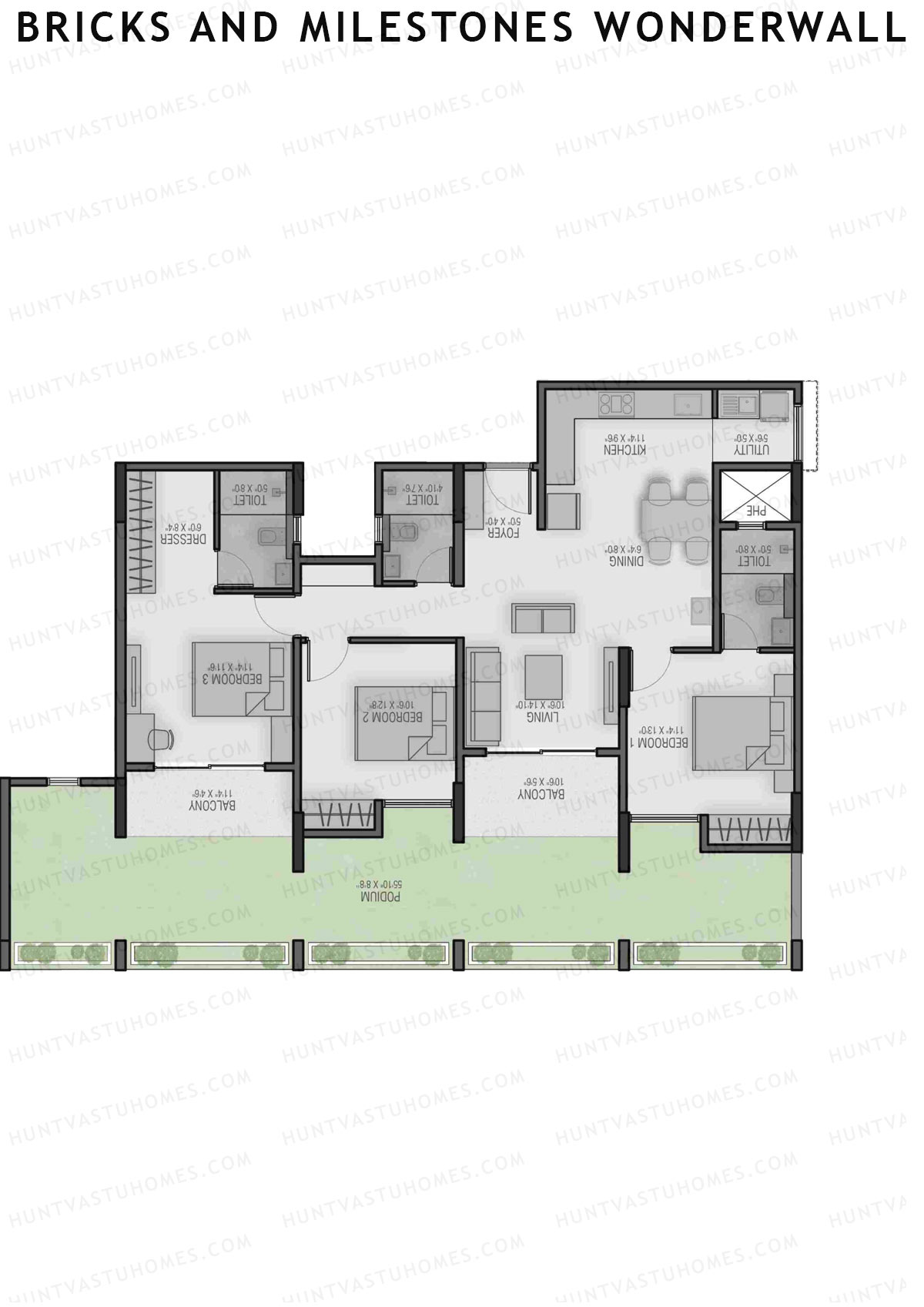 Bricks and Milestones Wonderwall Wing A Unit 5 (Type 1) Floor Plan