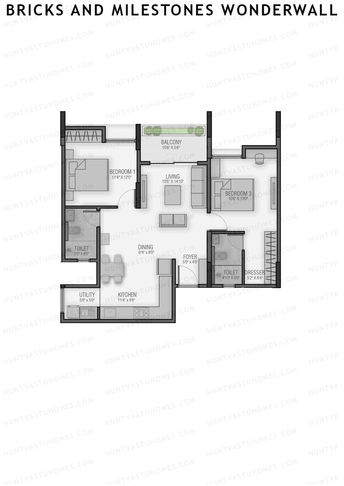 Bricks and Milestones Wonderwall Wing A Unit 7 (Type 1) Floor Plan