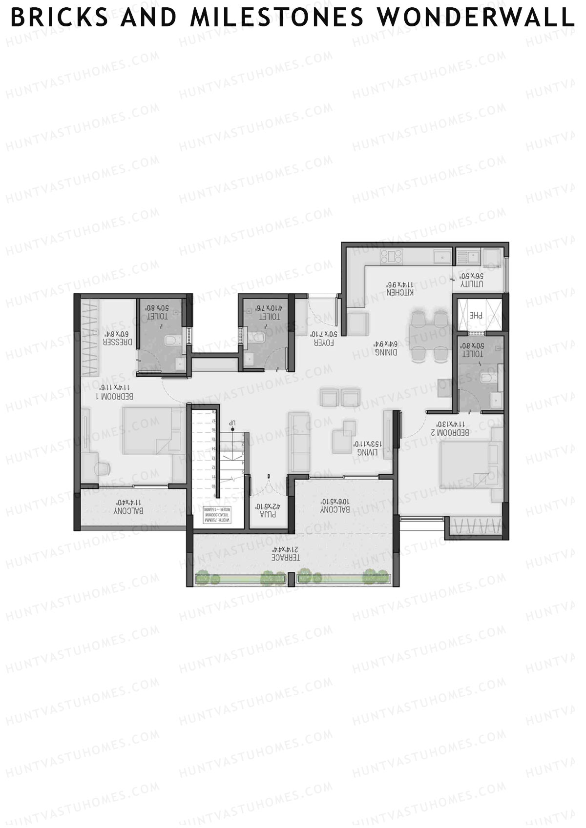 Bricks and Milestones Wonderwall Wing B Unit 1 Type PH LW(Penthouse) Floor Plan