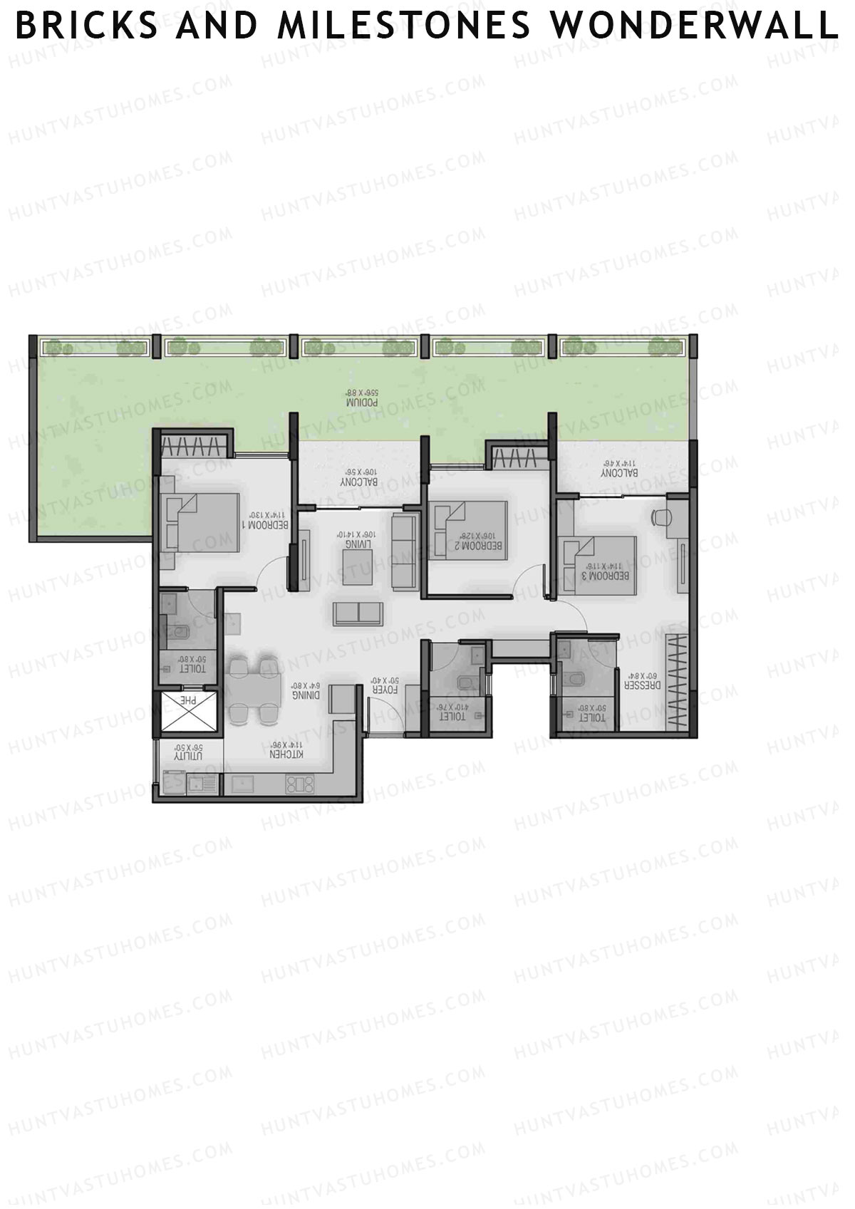 Bricks and Milestones Wonderwall Wing B Unit 5 (Type 1) Floor Plan