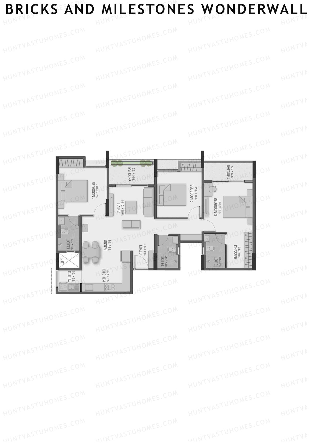 Bricks and Milestones Wonderwall Wing B Unit 5 (Type 1) Floor Plan
