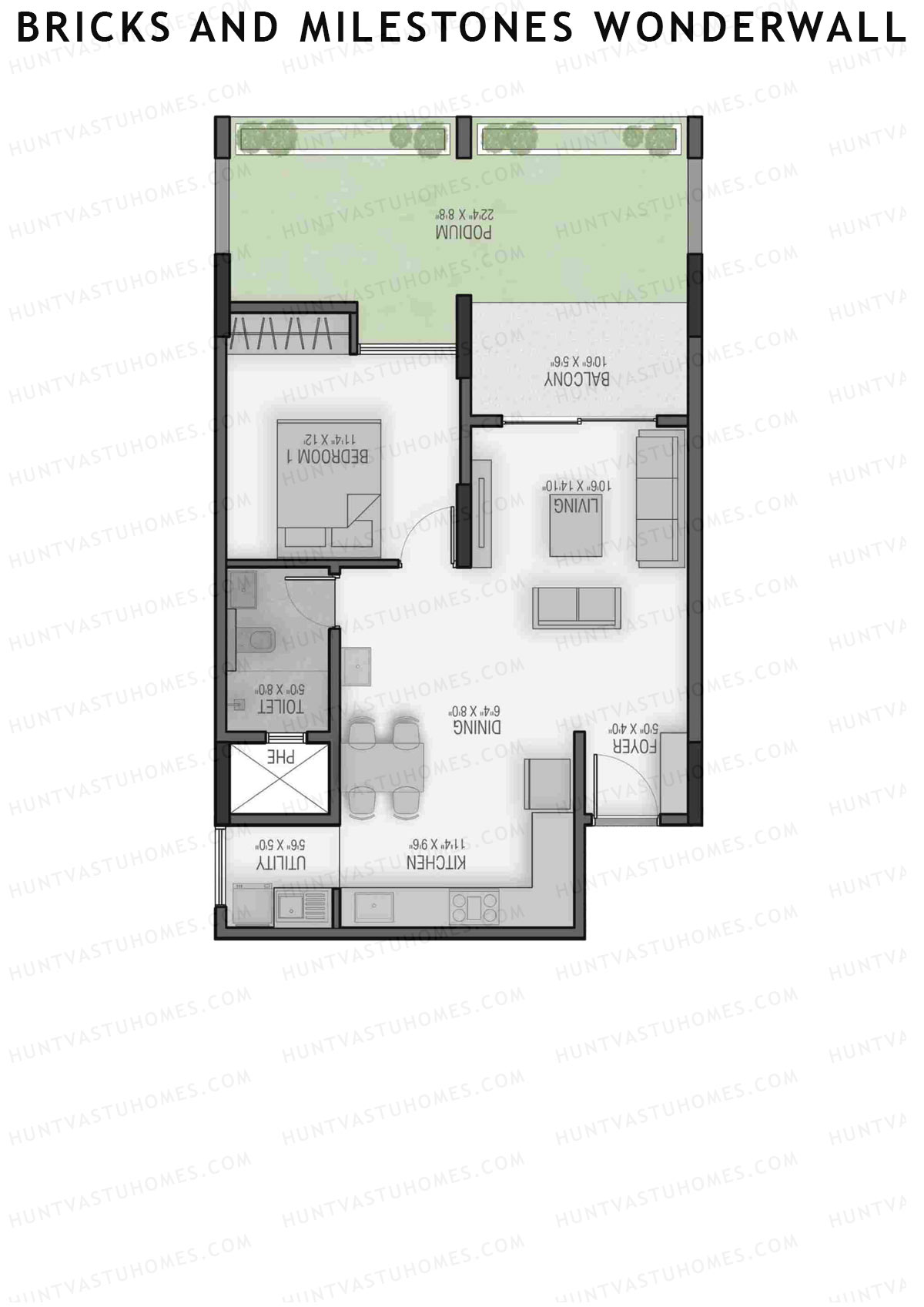 Bricks and Milestones Wonderwall Wing B Unit 6 Floor Plan