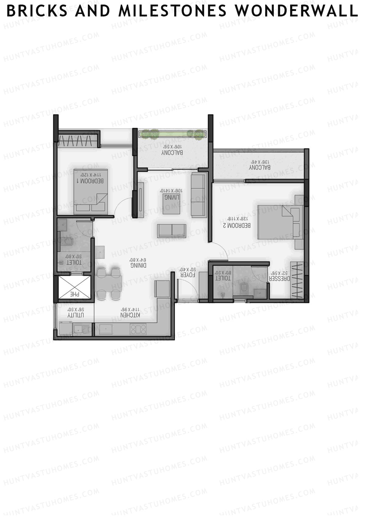 Bricks and Milestones Wonderwall Wing B Unit 6 Floor Plan