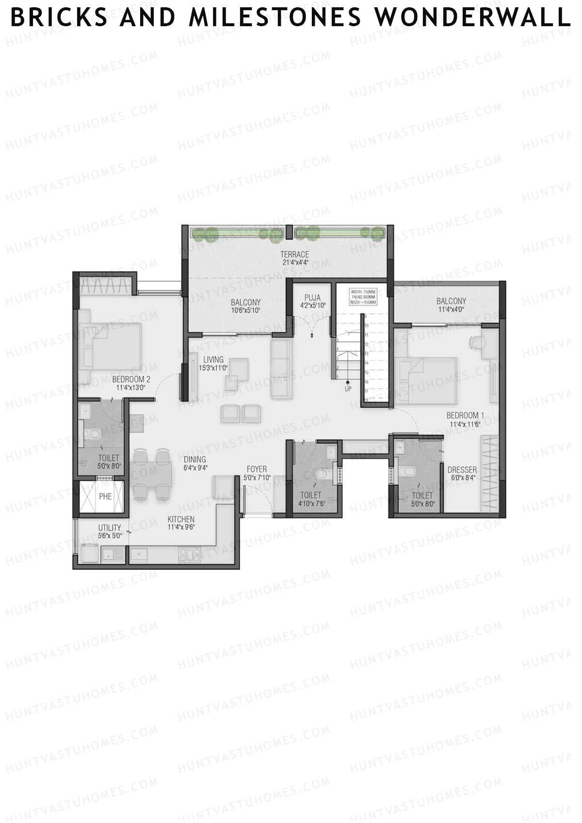 Bricks and Milestones Wonderwall Wing B Unit 8 Type PH LW(Penthouse) Floor Plan