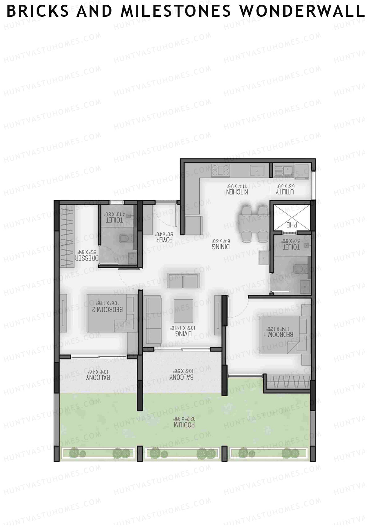 Bricks and Milestones Wonderwall Wing C Unit 2 (Type 3) Floor Plan