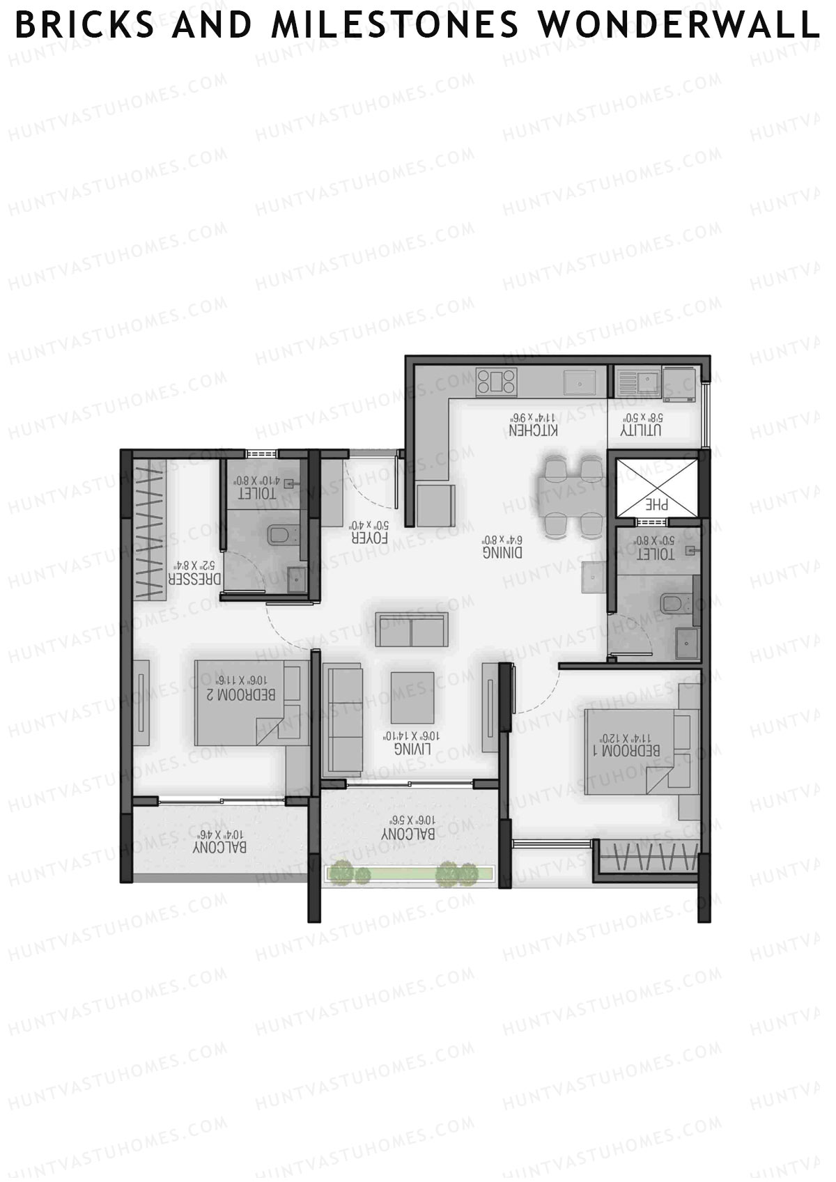 Bricks and Milestones Wonderwall Wing C Unit 2 (Type 3) Floor Plan