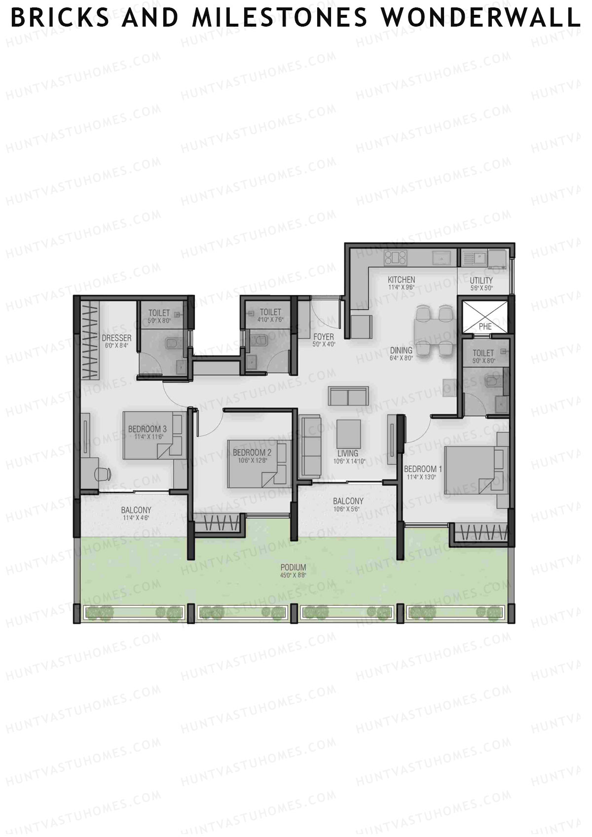 Bricks and Milestones Wonderwall Wing C Unit 4 (Type 1) Floor Plan