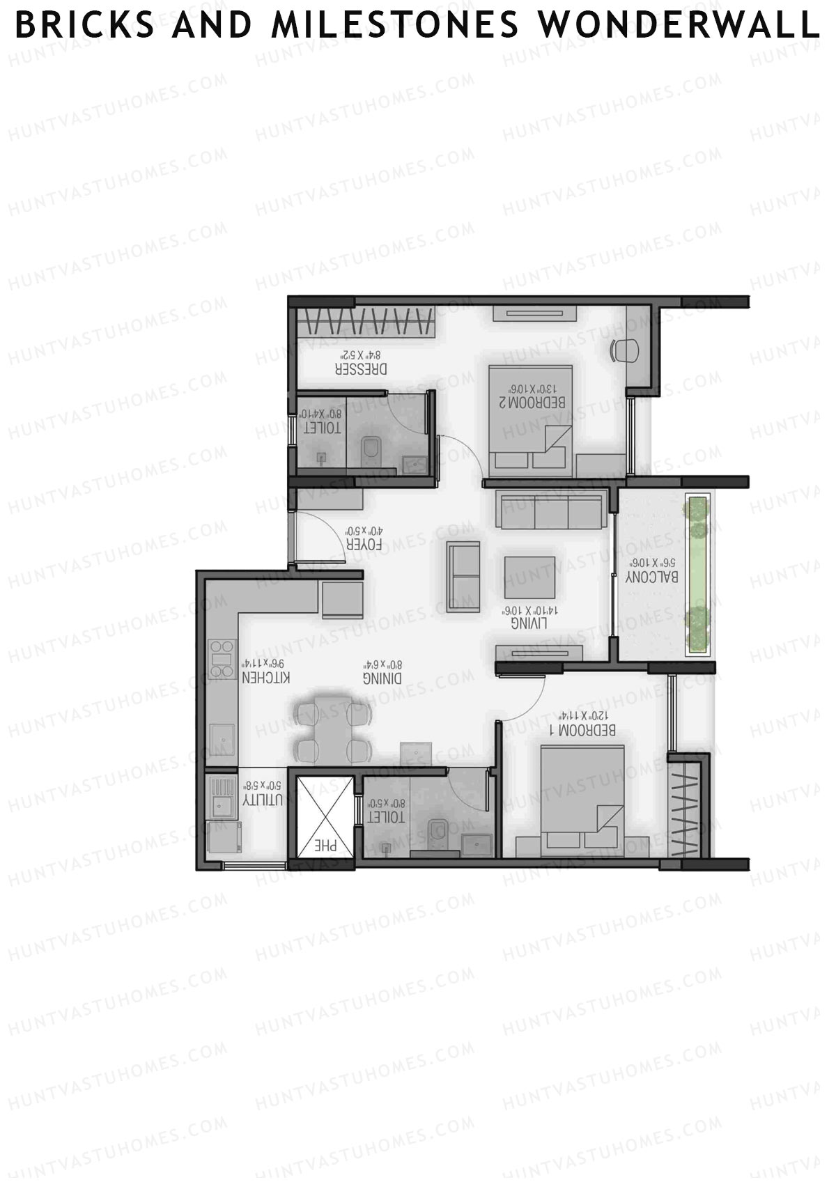 Bricks and Milestones Wonderwall Wing C Unit 5 (Type 1) Floor Plan