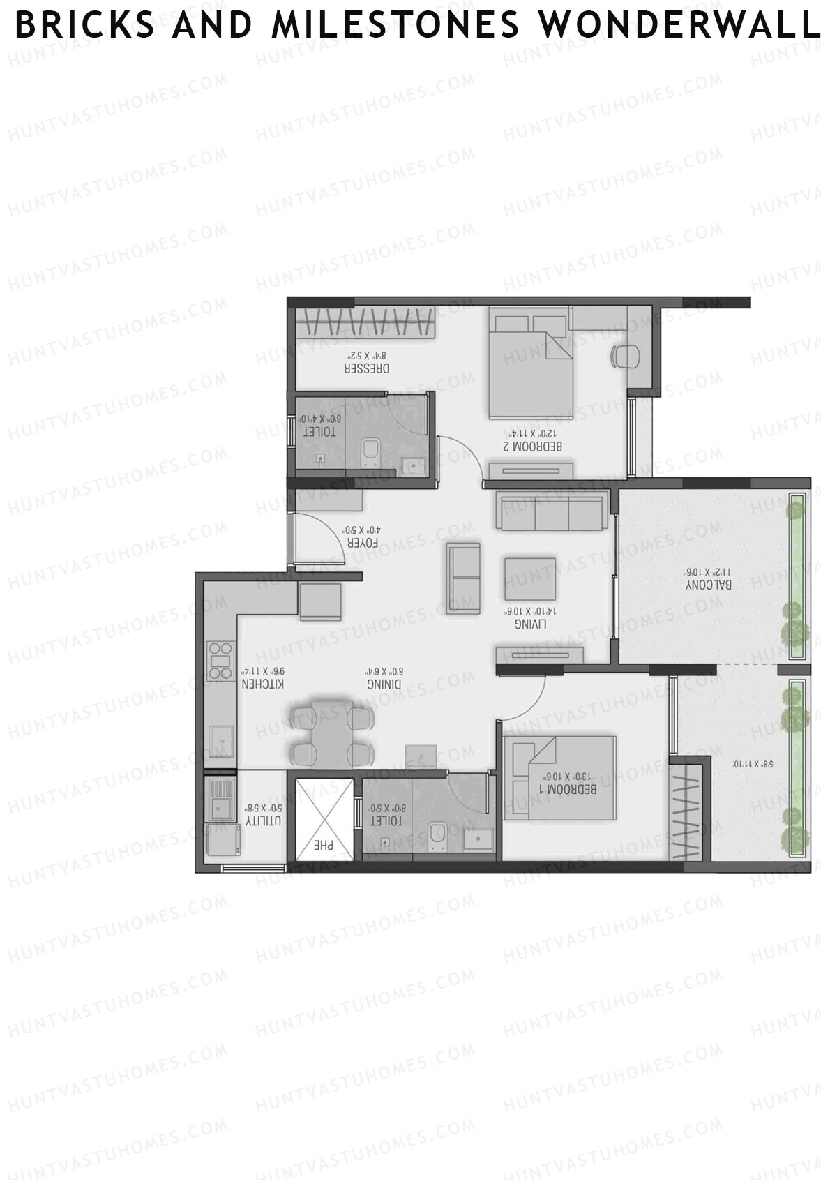 Bricks and Milestones Wonderwall Wing C Unit 5 (Type 1) Floor Plan