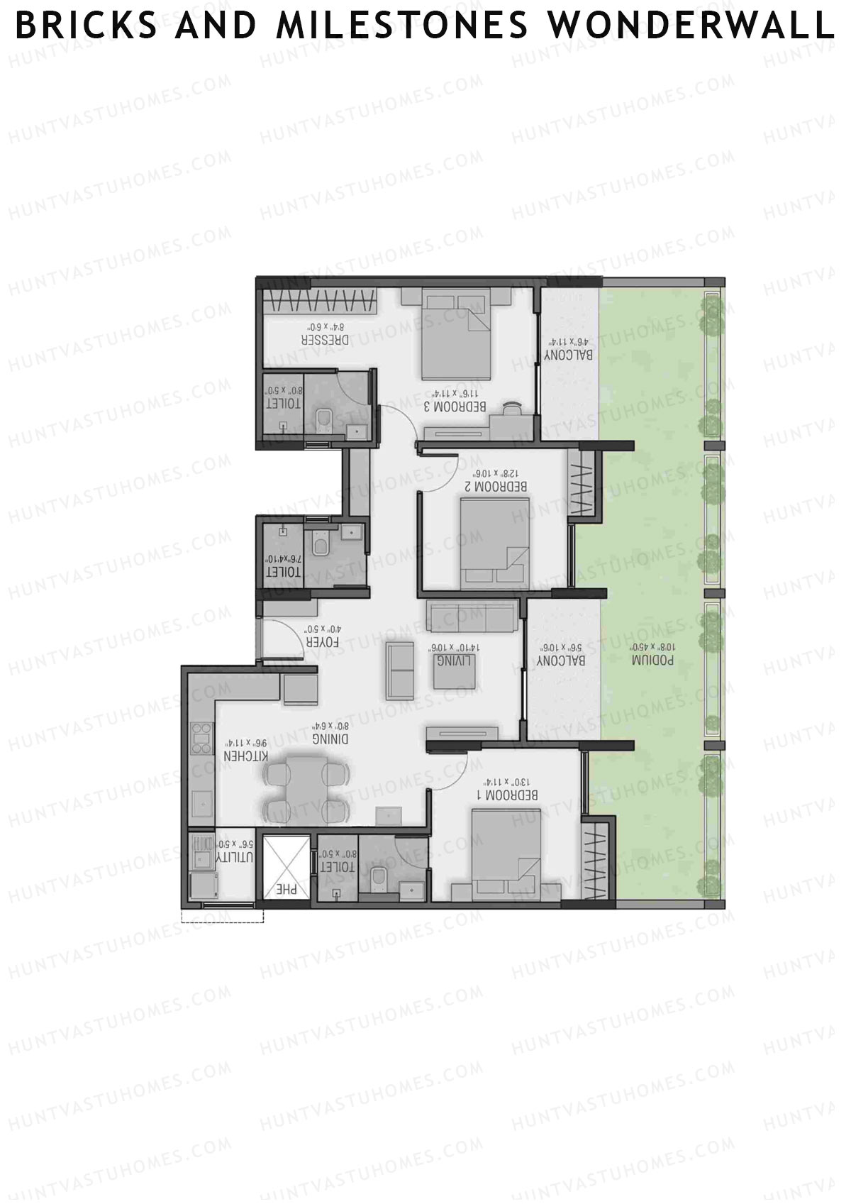 Bricks and Milestones Wonderwall Wing C Unit 6 (Type 1) Floor Plan
