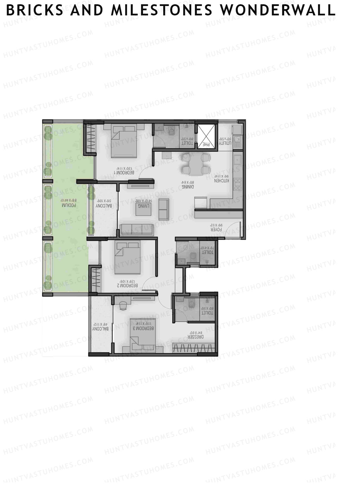 Bricks and Milestones Wonderwall Wing C Unit 7 (Type 2) Floor Plan