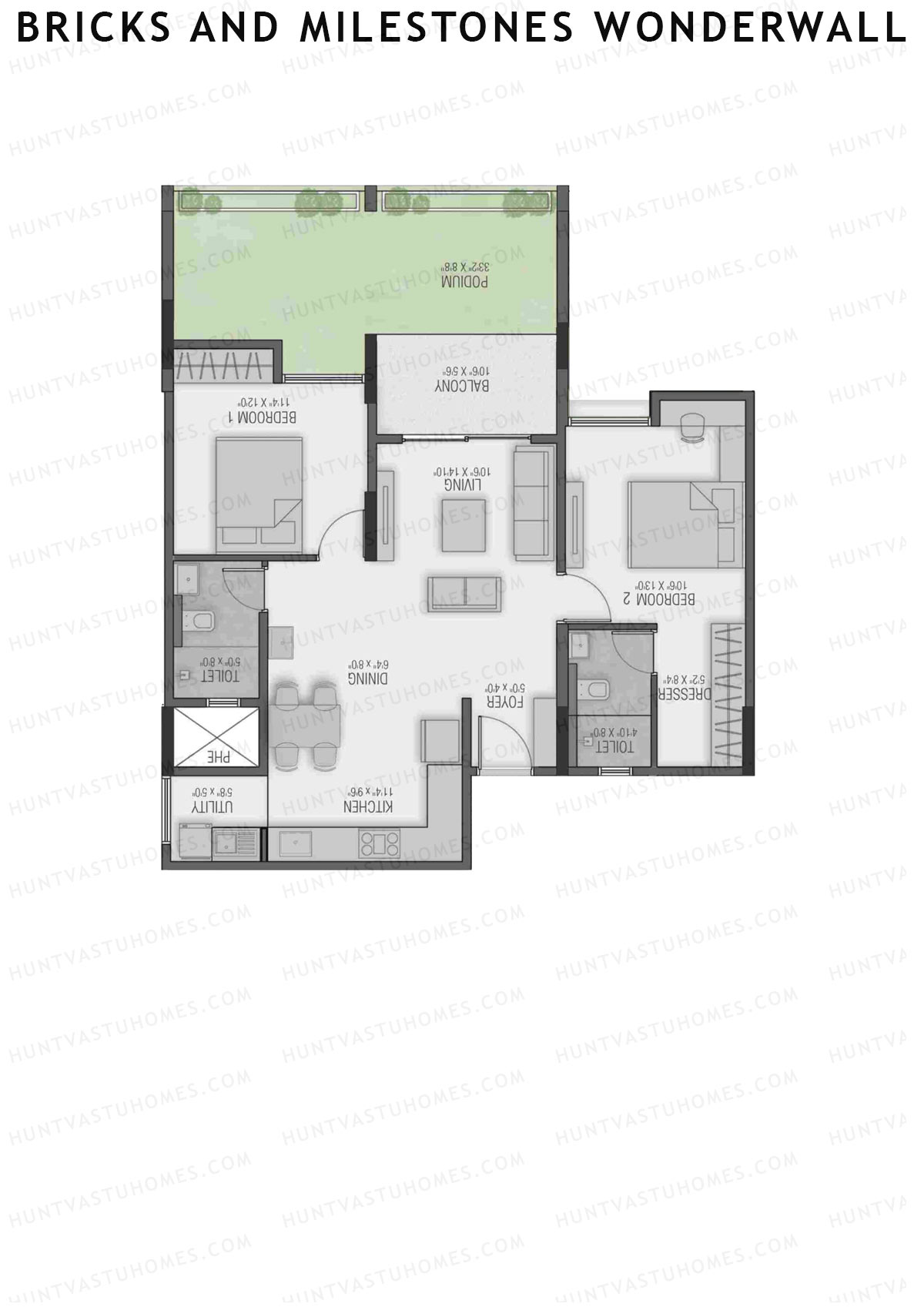 Bricks and Milestones Wonderwall Wing C Unit 8 (Type 1) Floor Plan