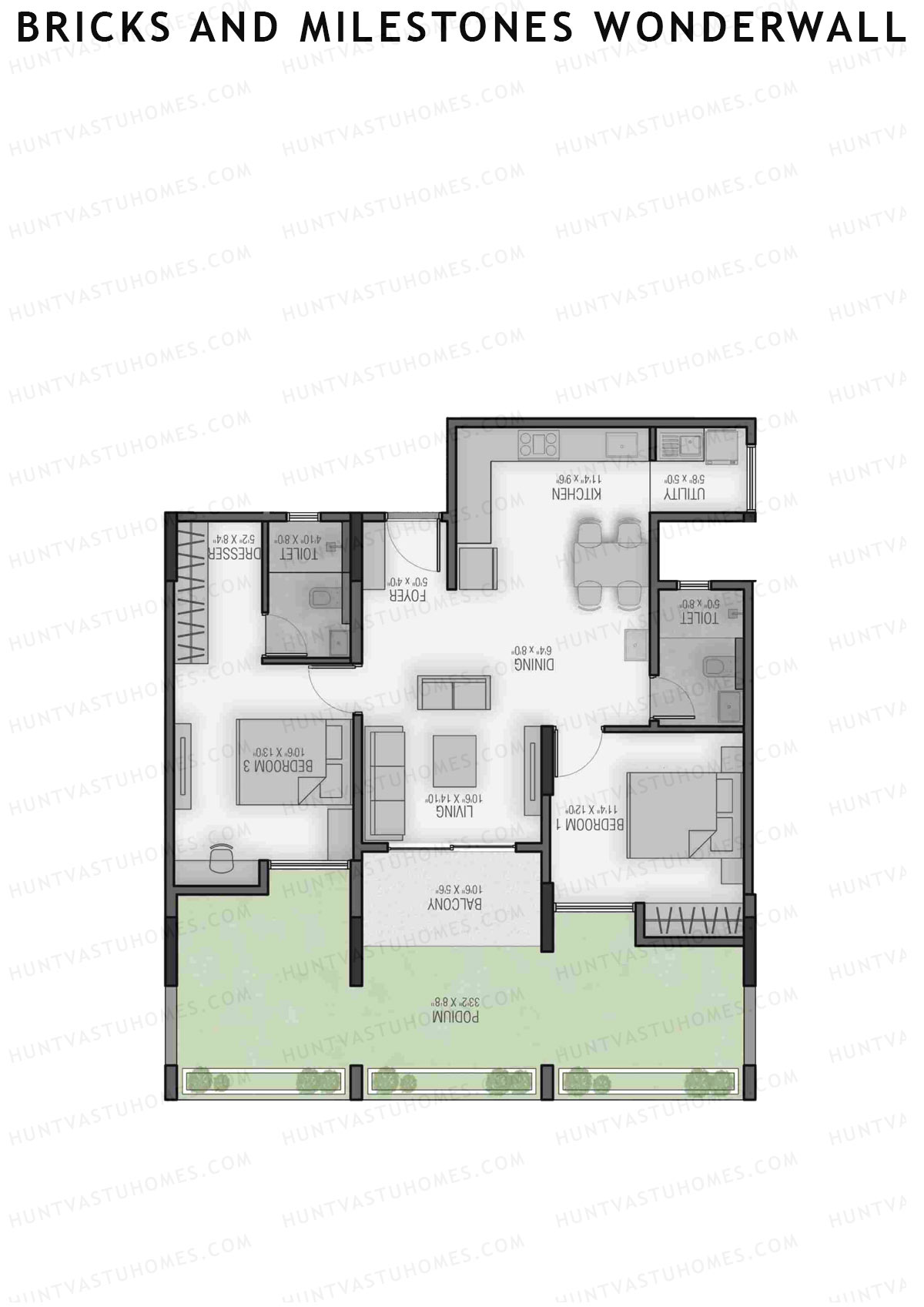 Bricks and Milestones Wonderwall Wing D Unit 9 (Type 1) Floor Plan