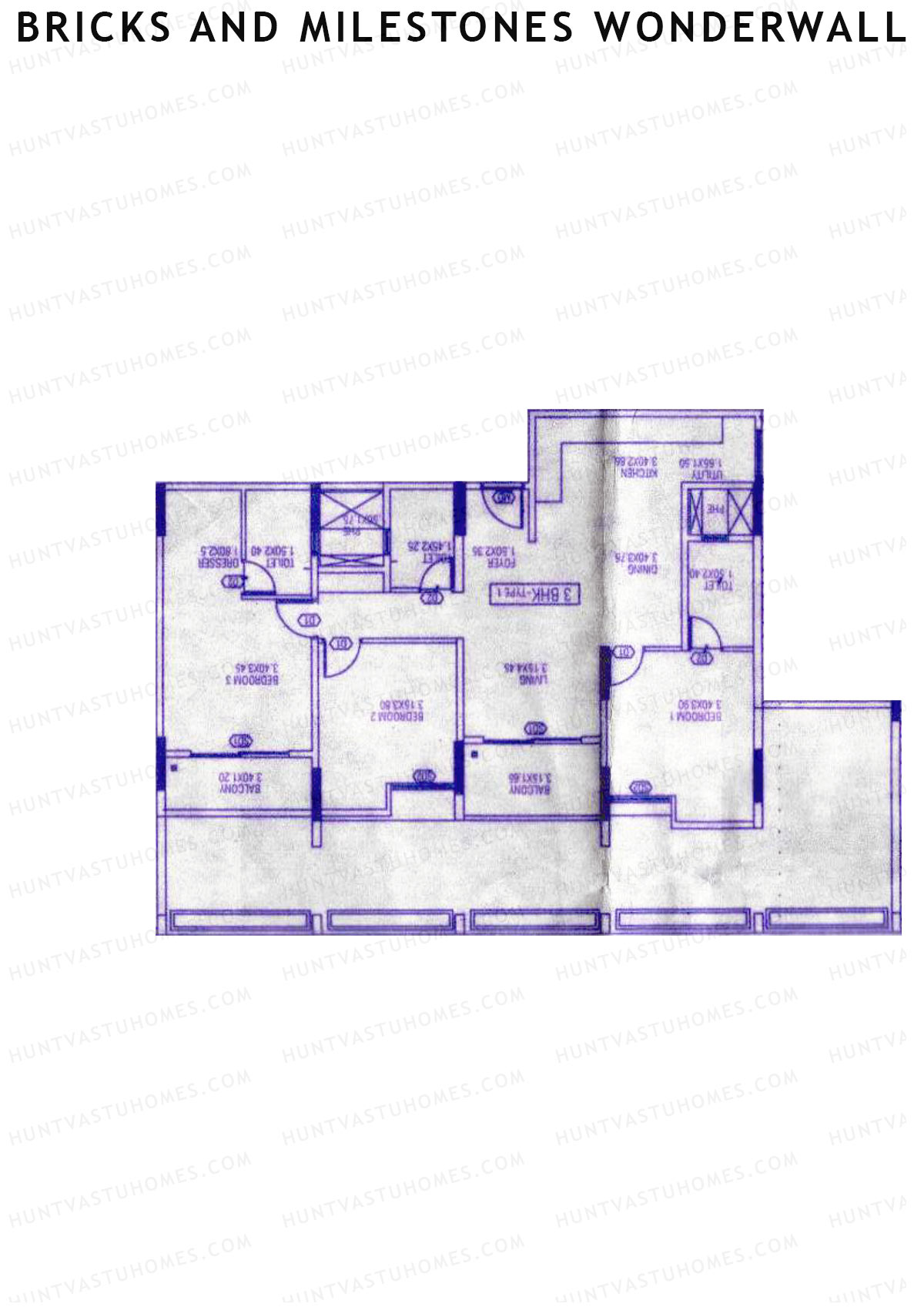 Bricks and Milestones Wonderwall Wing E Unit 1 (Type 1) Floor Plan