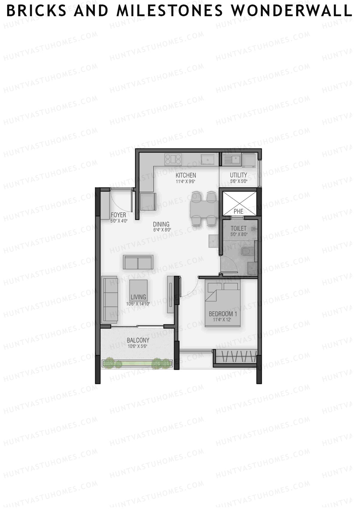 Bricks and Milestones Wonderwall Wing E Unit 2 Floor Plan