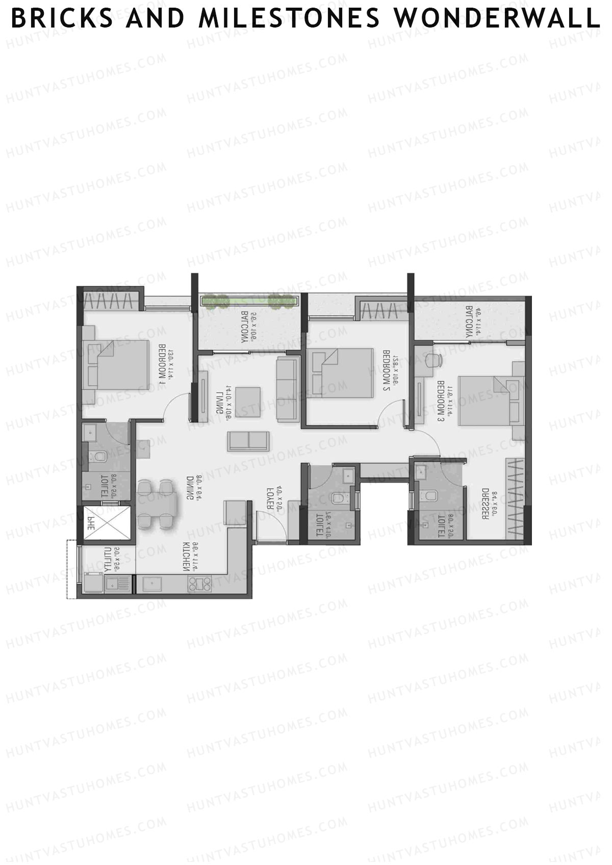 Bricks and Milestones Wonderwall Wing E Unit 5 (Type 1) Floor Plan