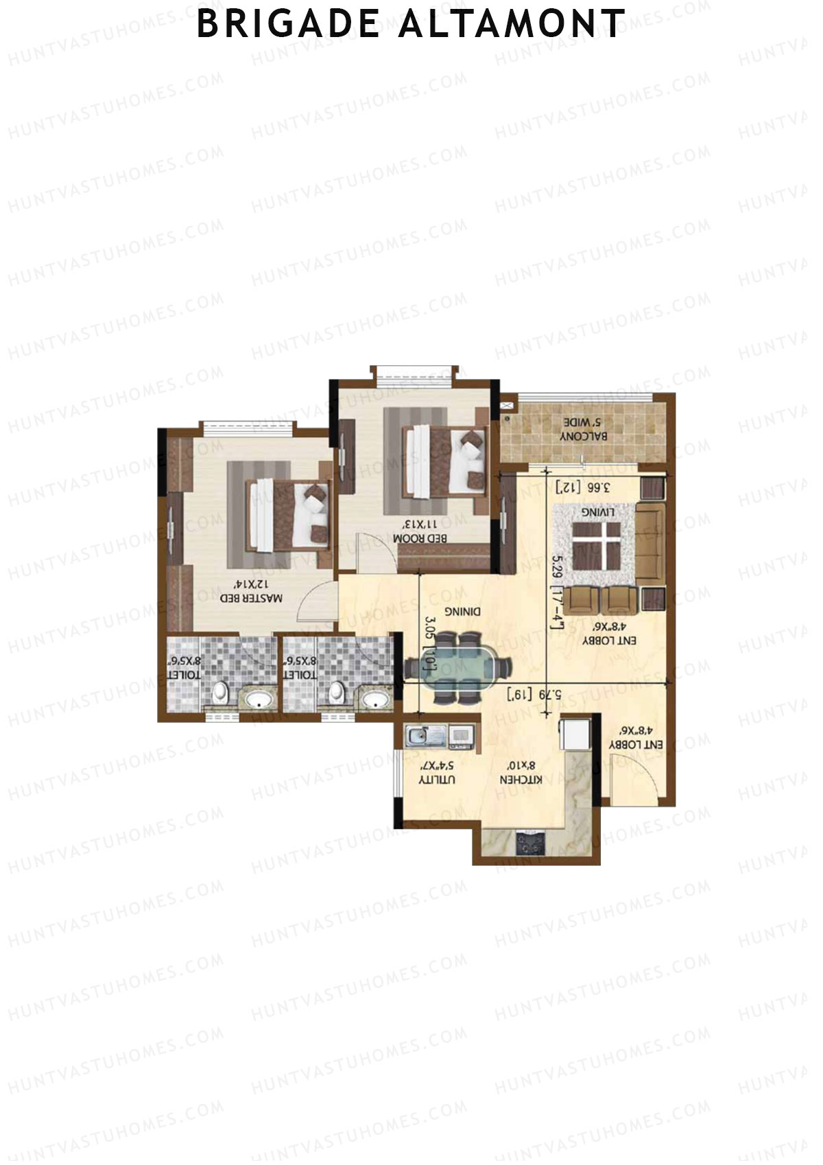 Brigade Altamont Wing B Unit 13 Floor Plan