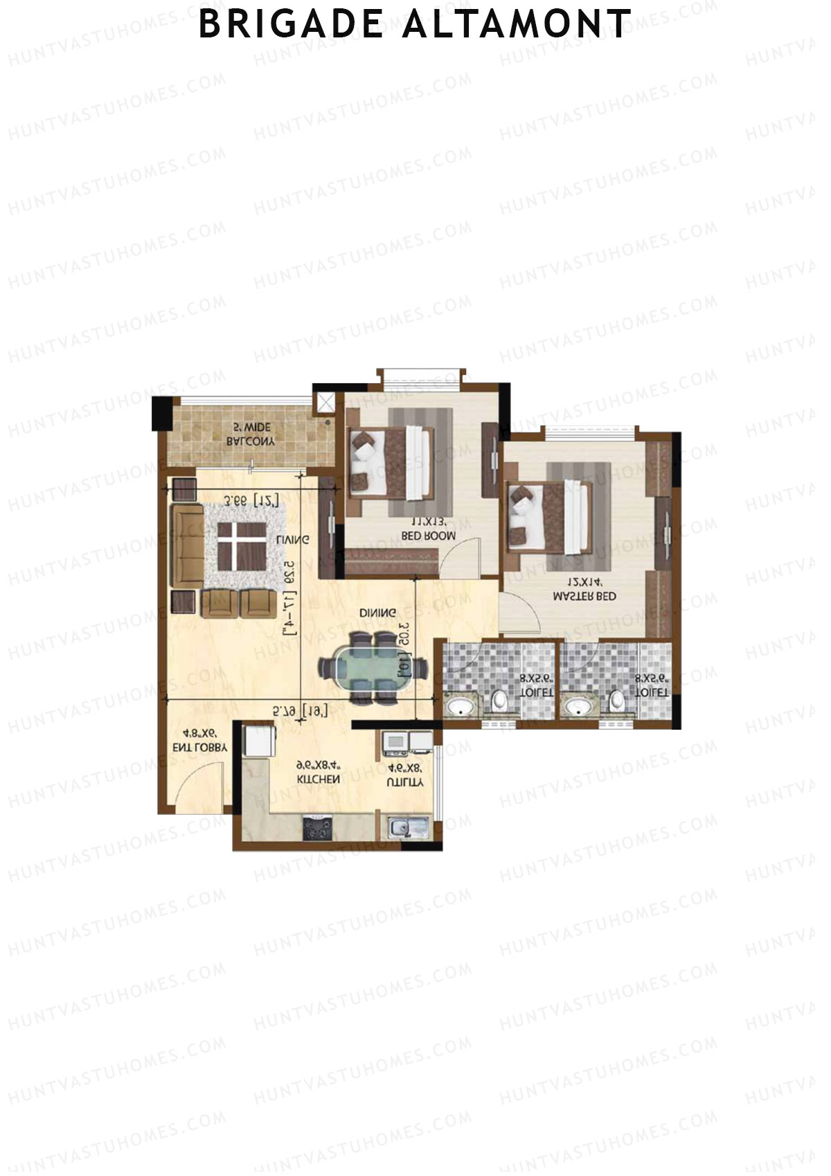 Brigade Altamont Wing B Unit 14 Floor Plan