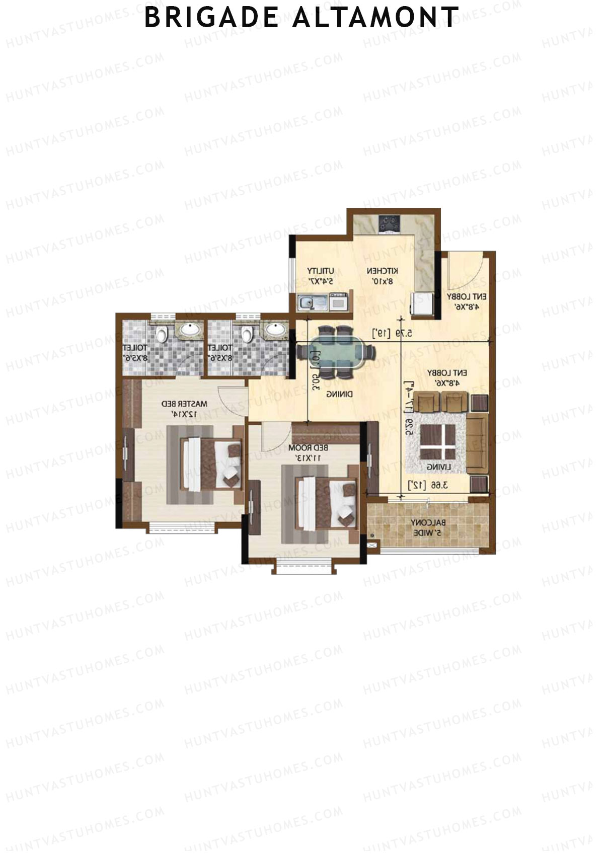 Brigade Altamont Wing B Unit 16 Floor Plan