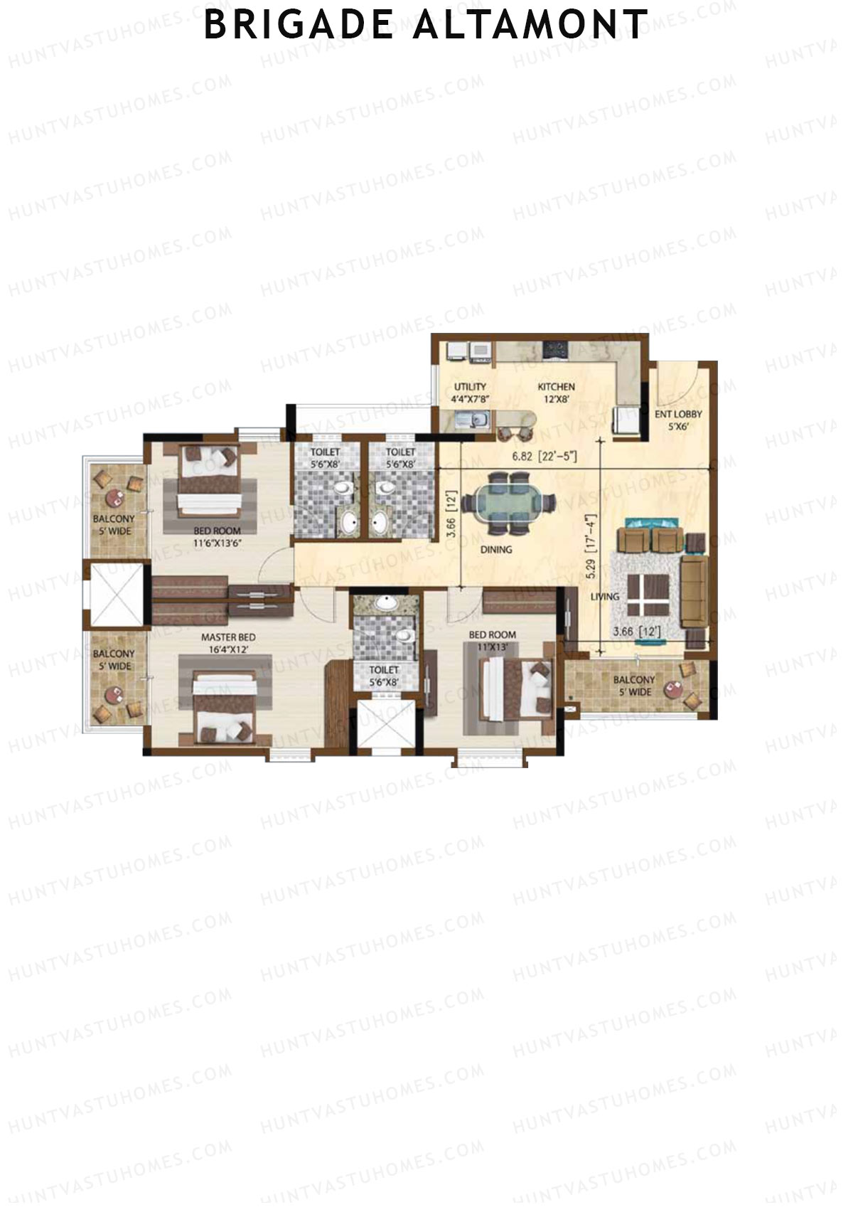 Brigade Altamont Wing B Unit 18 Floor Plan