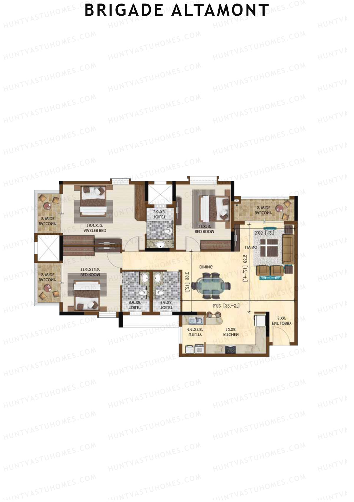 Brigade Altamont Wing B Unit 19 Floor Plan