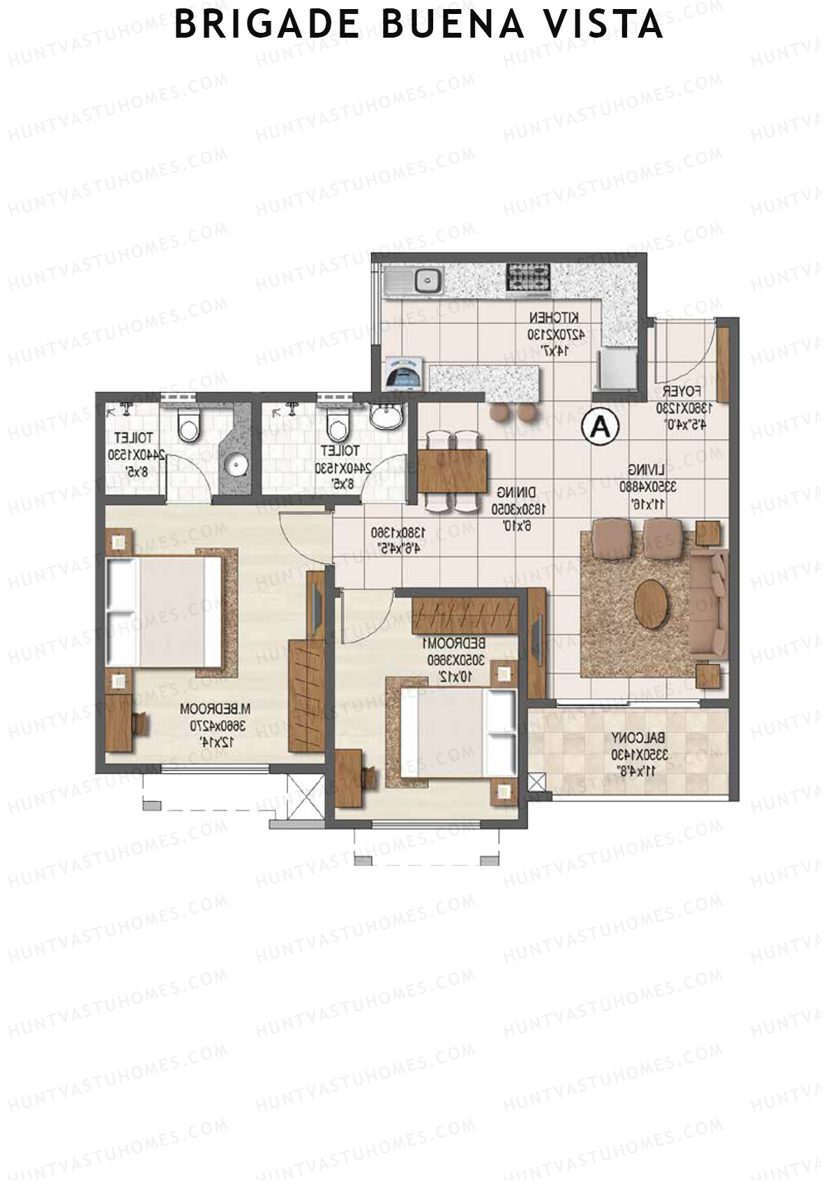 Brigade Buena Vista Tower A Unit 5 Floor Plan