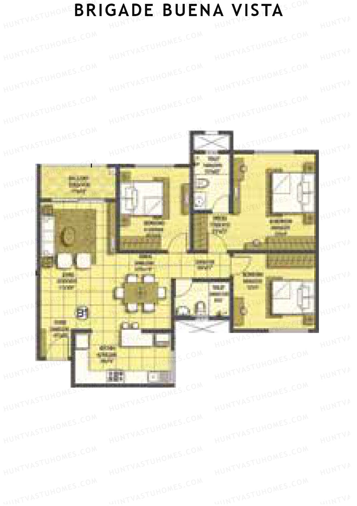 Brigade Buena Vista Tower B Unit 4 Floor Plan
