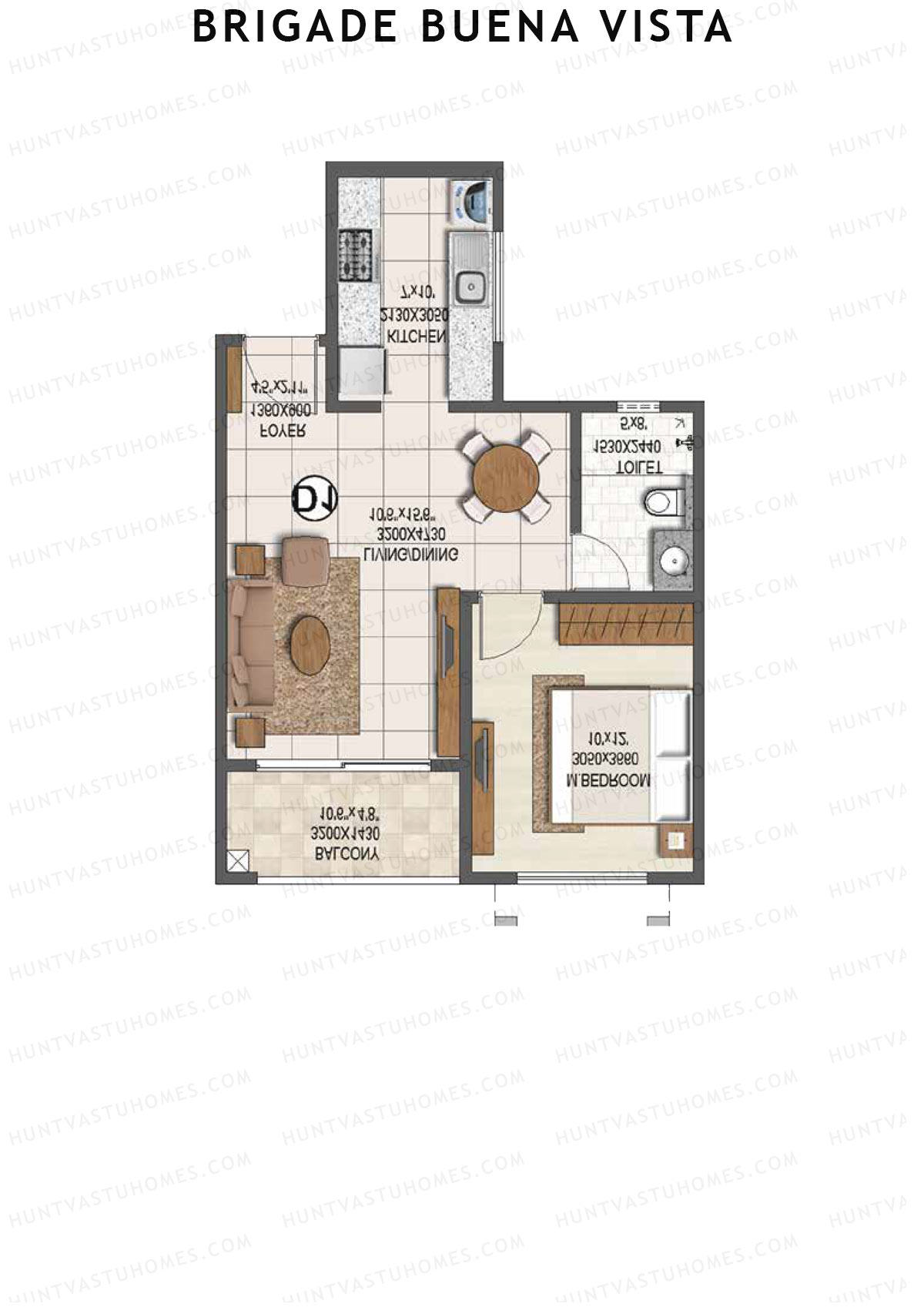 Brigade Buena Vista Tower C Unit 2 Floor Plan